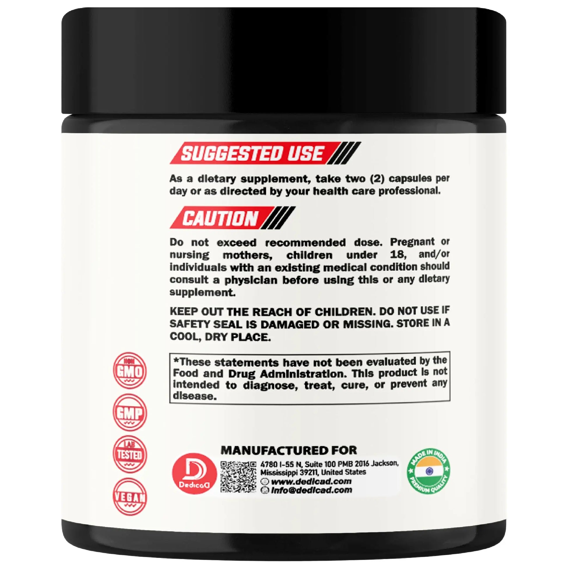 DEDICAD NAD Supplement with Nicotinamide Riboside, Trans-Resveratrol, Quercetin - Cellular Energy & Repair, Vitality, Healthy Aging - 60 Count DEDICAD Au supplements