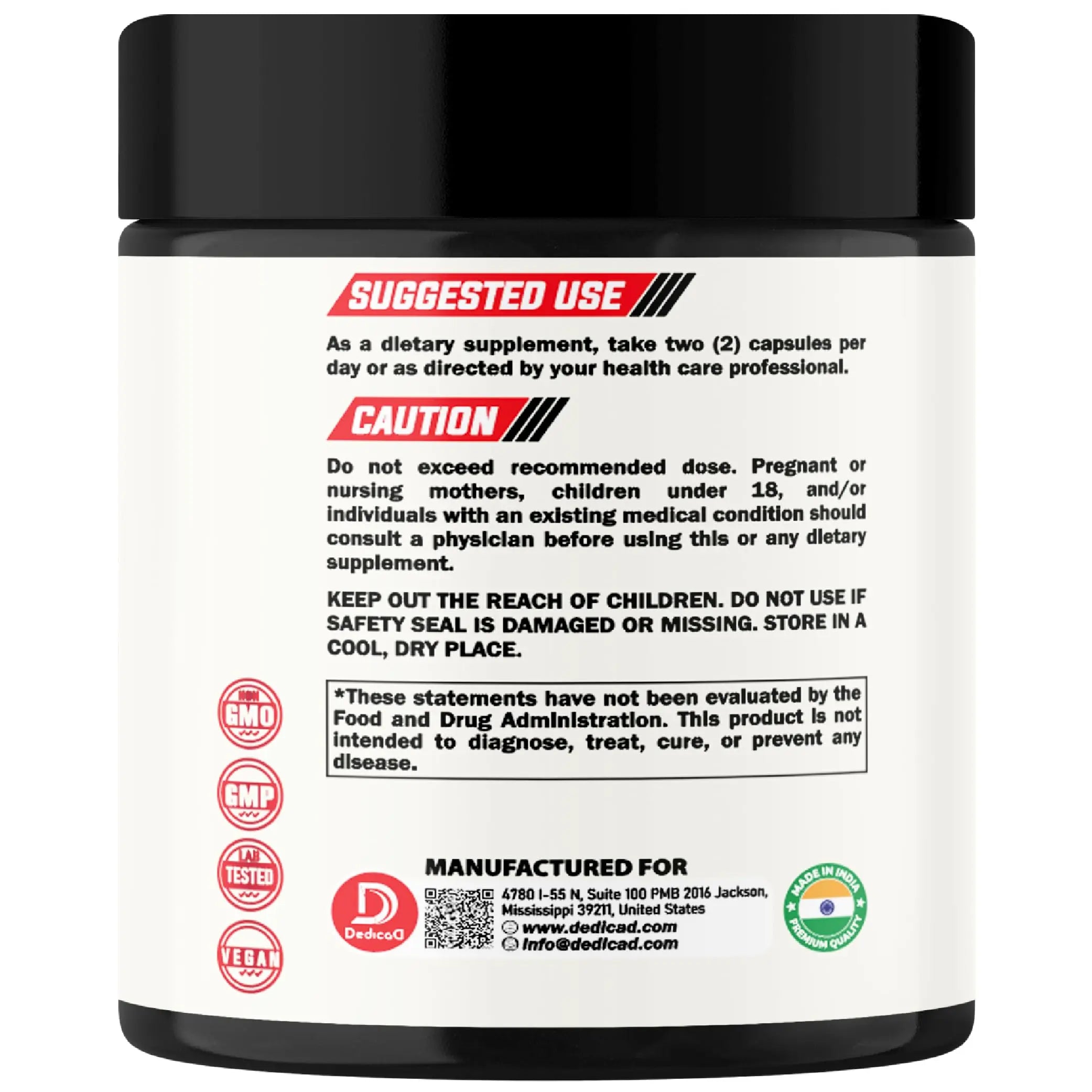 DEDICAD NAD Supplement with Nicotinamide Riboside, Trans-Resveratrol, Quercetin - Cellular Energy & Repair, Vitality, Healthy Aging - 60 Count DEDICAD Au supplements