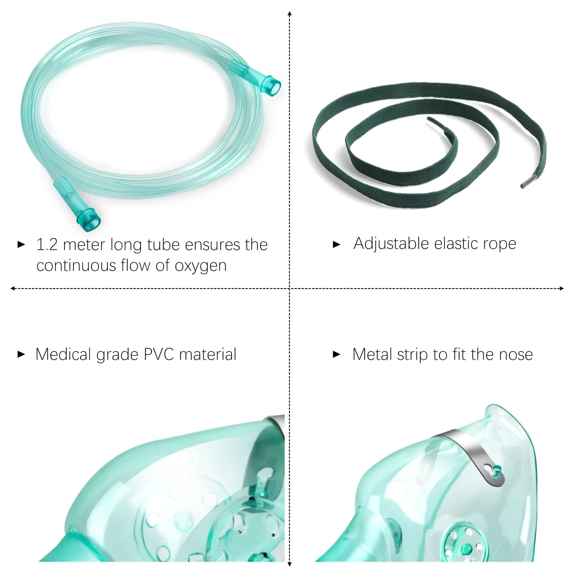 ANSNF 2 Pack Oxygen Mask for Face Adult with 6.6' Tube & Adjustable Elastic Strap - Size M+L ANSNF Au supplements