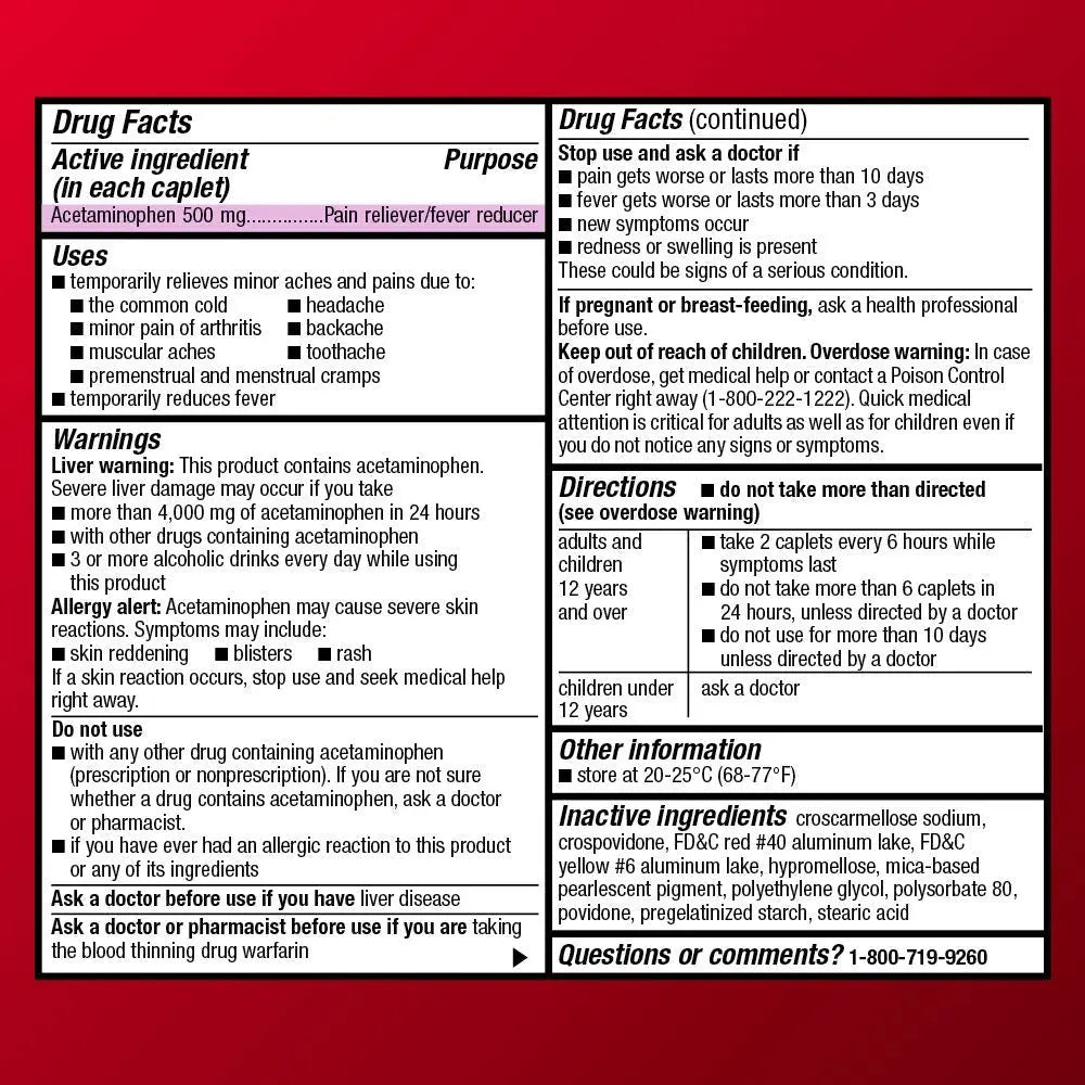 Amazon Basic Care Rapid Release Acetaminophen Caplets 500 mg, Extra Strength Pain Reliever and Fever Reducer for Headache, Backache, Menstrual Pain, Arthritis Pain, 400 Count Amazon Basic Care Au supplements