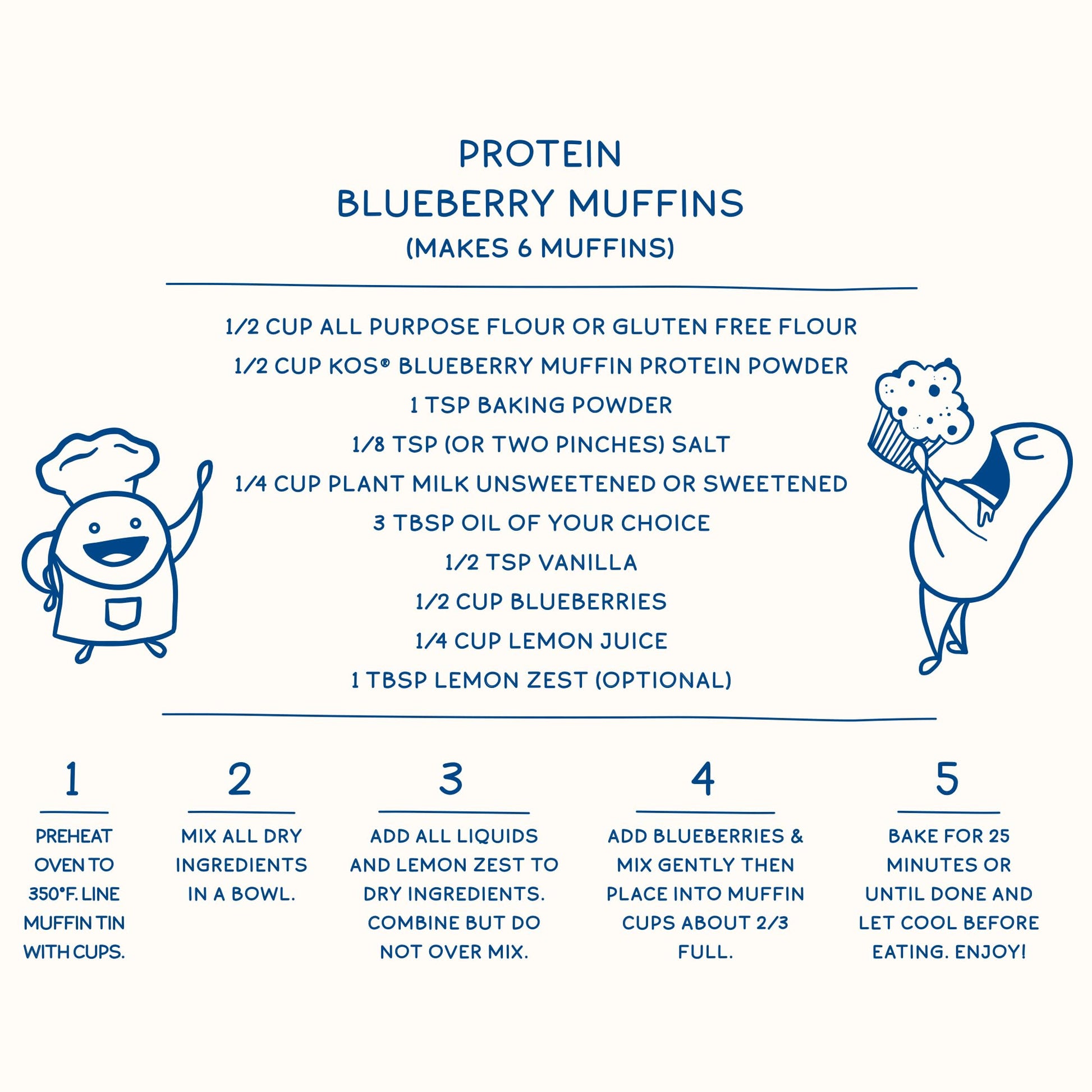 KOS Plant Based Protein Powder, Blueberry Muffin - Organic Pea Protein Superfood KOS Au supplements