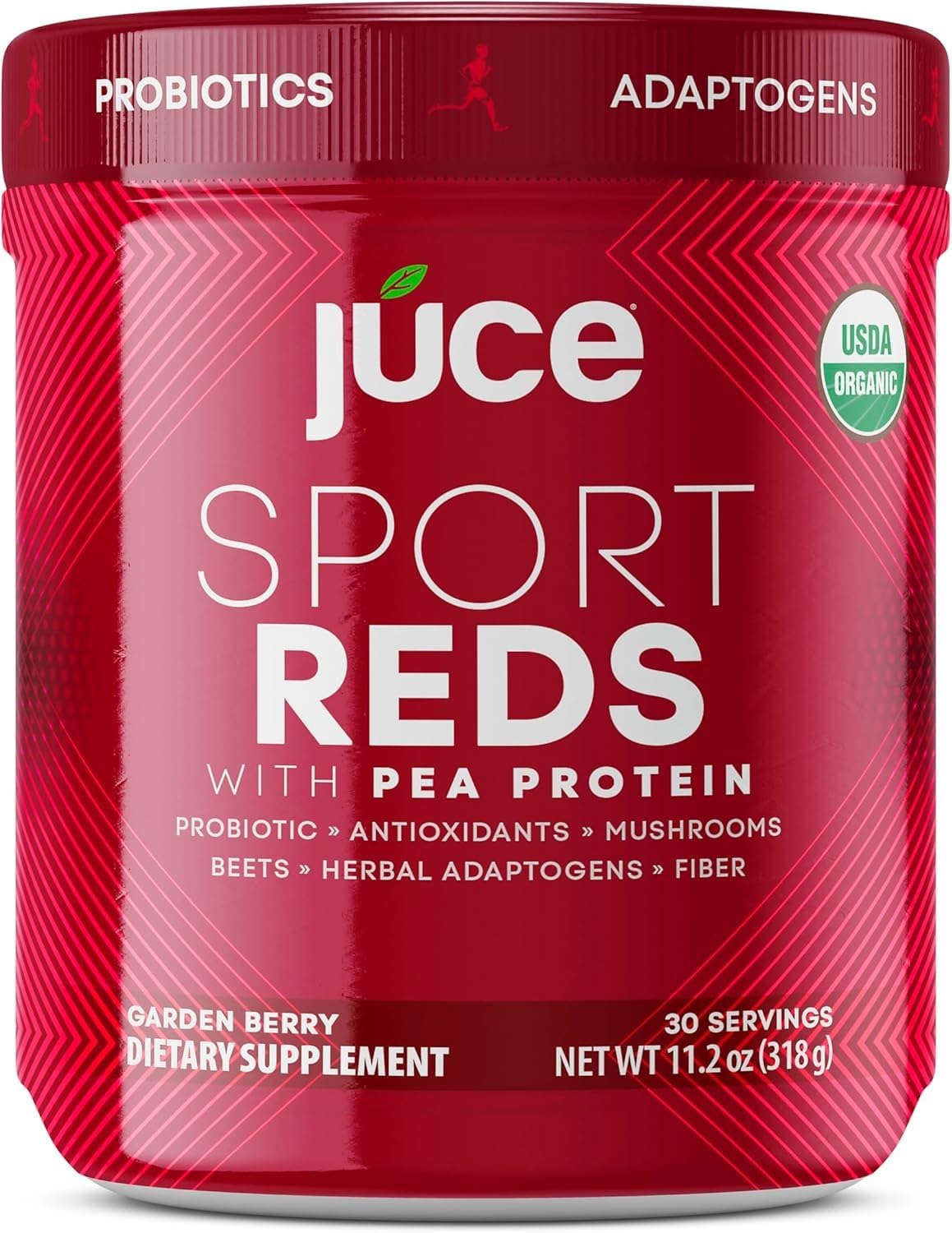 Terra Kai Organics Juce SR7 Sport Reds Organic Fruit & Veggies w/Pea Protein | 43 Superfoods, Antioxidants, Mushrooms, Beets, Herbal Adaptogens, Probiotic, Fiber, Garden Berry Flavor (30 Servings) Terra Kai Organics Au supplements