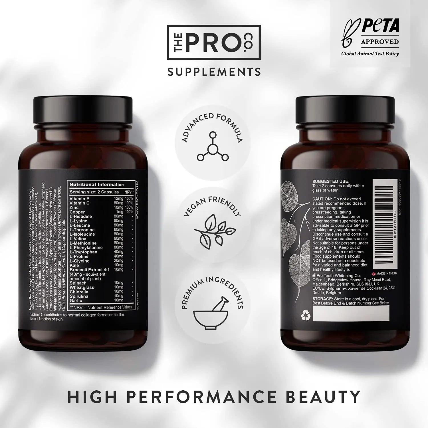 Premium Vegan Collagen Booster Supplement - Hair Skin & Nails Vitamins The Pro Co Au supplements