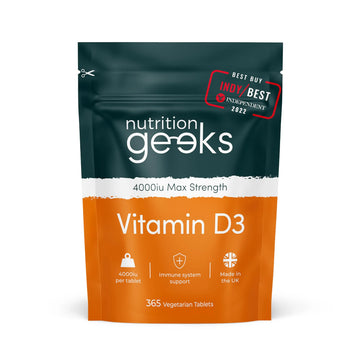Vegetarian Vitamin D3 4000 iu - 1 Year Supply, 365 Easy-Swallow High Strength Vitamin Nutrition Geeks Au supplements