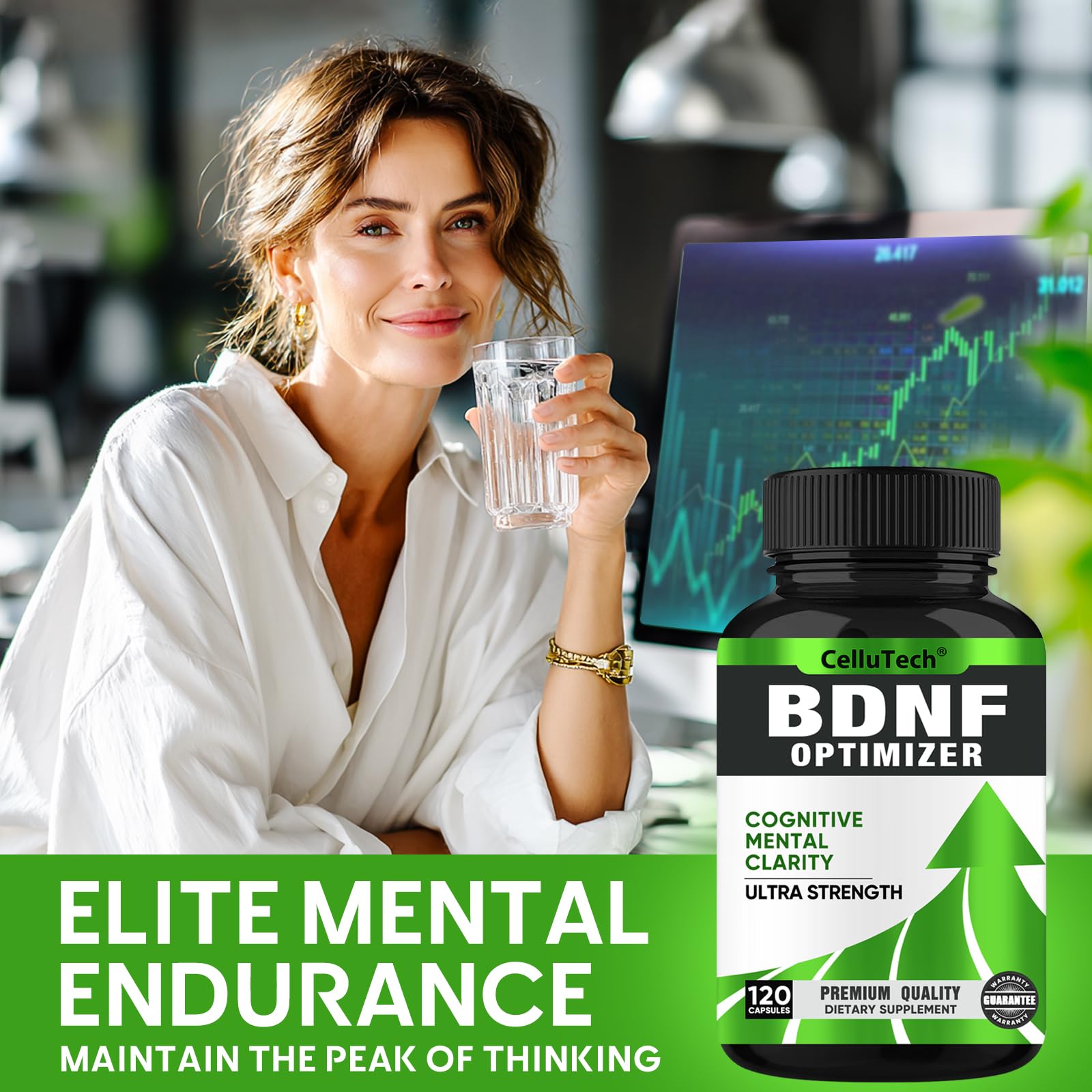 Nootropic Brain Supplement for Memory & Focus Support – Advanced Cognitive Formula for Mental Clarity & Mood Balance with Bacopa Monnieri, Lion's Mane, Alpha GPC & Omega-3 – 120 Capsules CelluTech Au supplements