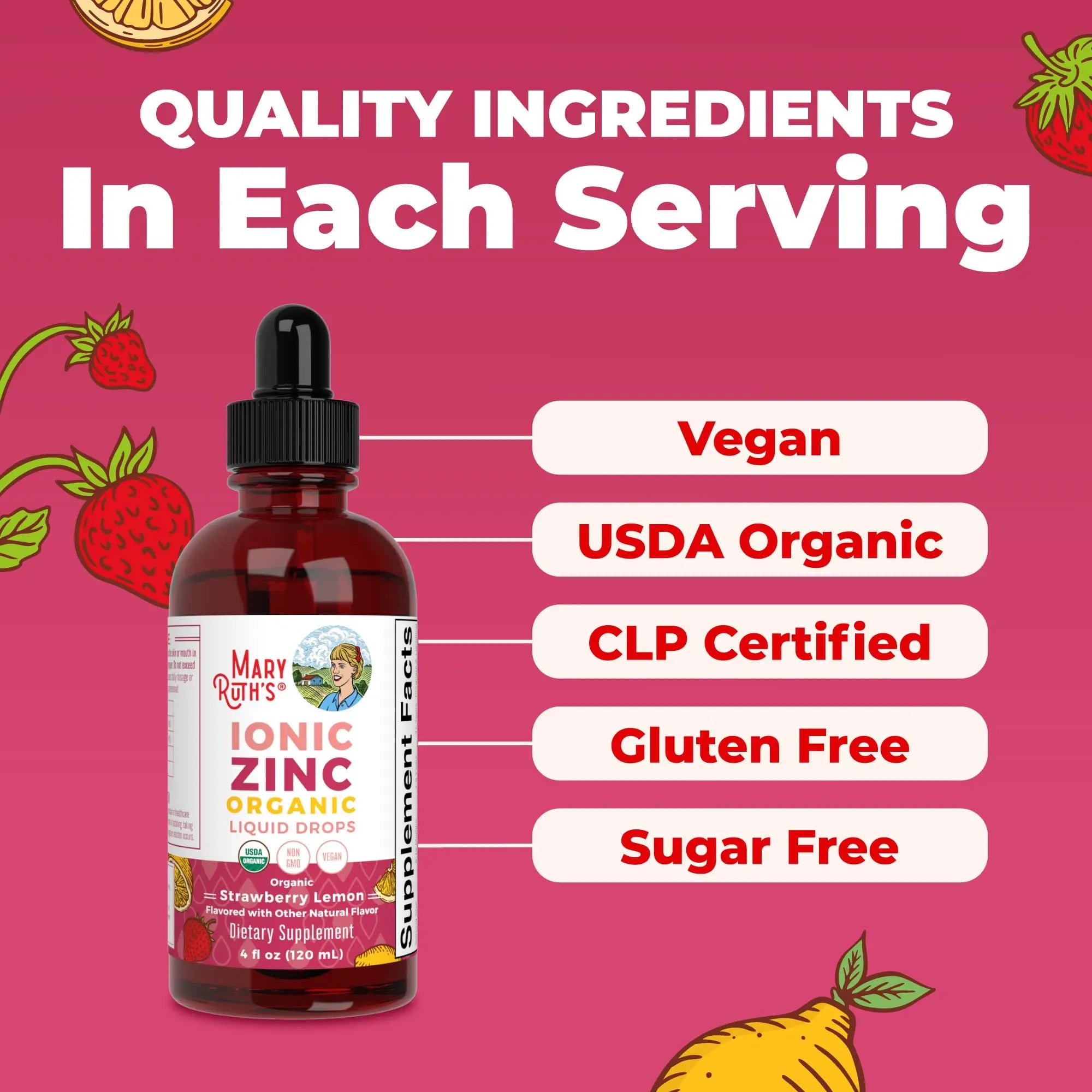 MaryRuth's Organic Liquid Zinc Supplement for Kids & Adults | Immune Support | Skin Health | Antioxidant | Cellular Metabolism | Zinc Sulfate | Vegan | Non-GMO | Sugar Free | Gluten Free | 4 oz MARYRUTH'S Au supplements