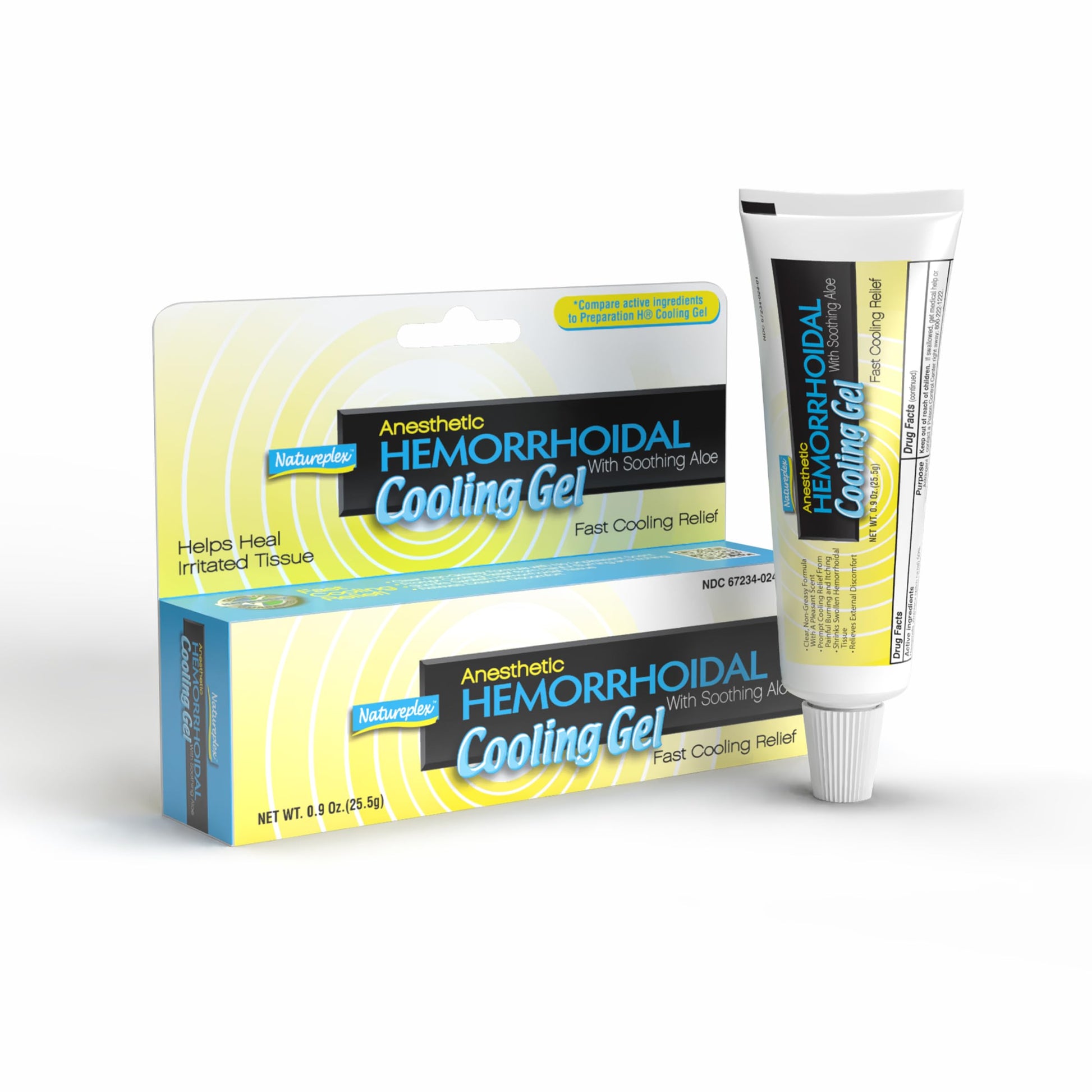 Natureplex Hemorrhoidal Cooling Gel with Witch Hazel, Aloe, and Phenylephrine for Maximum Relief, 0.9 oz (Pack of 4) - Made in USA Natureplex Au supplements