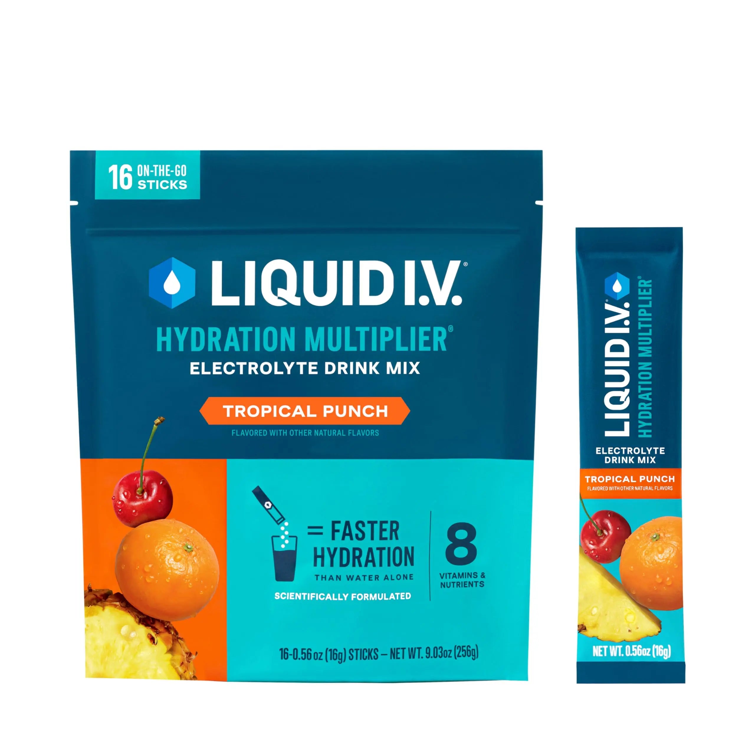 Liquid I.V.® Hydration Multiplier - Tropical Punch | Electrolyte Powder Drink Mix | 1 Pack (16 Servings) Liquid I.V. Au supplements