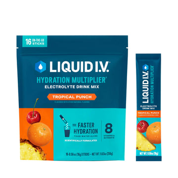 Liquid I.V.® Hydration Multiplier - Tropical Punch | Electrolyte Powder Drink Mix | 1 Pack (16 Servings) Liquid I.V. Au supplements