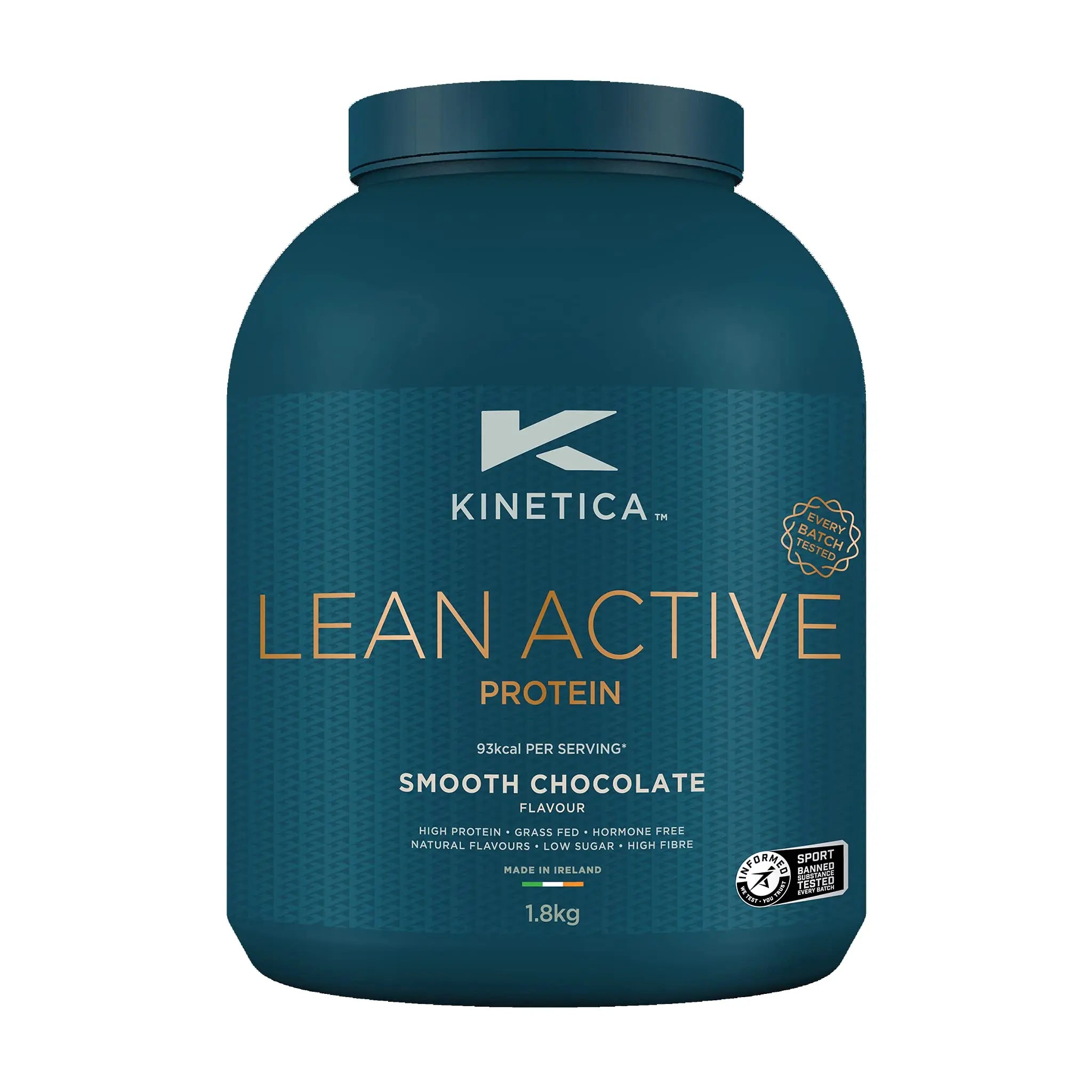 Kinetica Lean Protein Powder, Low Calorie, Grass Fed Whey, 72 Servings, Smooth Chocolate, 1.8kg Kinetica Au supplements