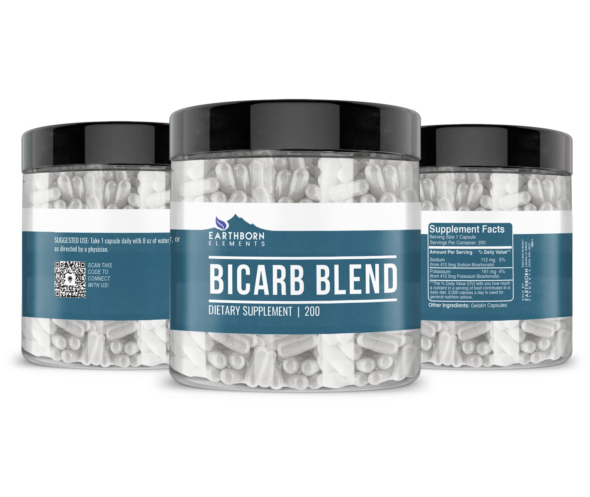 Earthborn Elements Bicarb Blend 200 Capsules, Pure & Undiluted, No Additives Earthborn Elements Au supplements