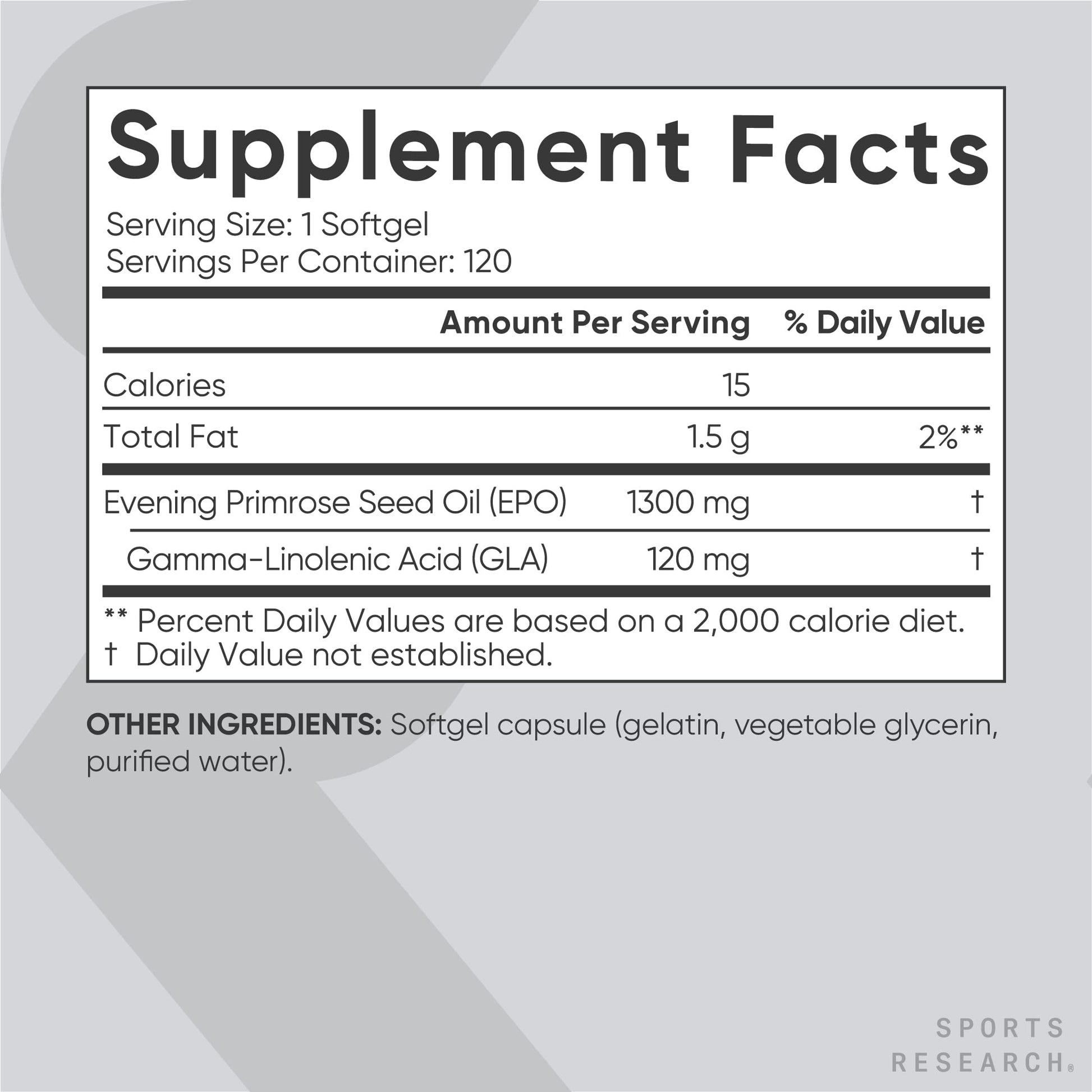 Sports Research Evening Primrose Supplement from Cold Pressed Oil Sports Research Au supplements