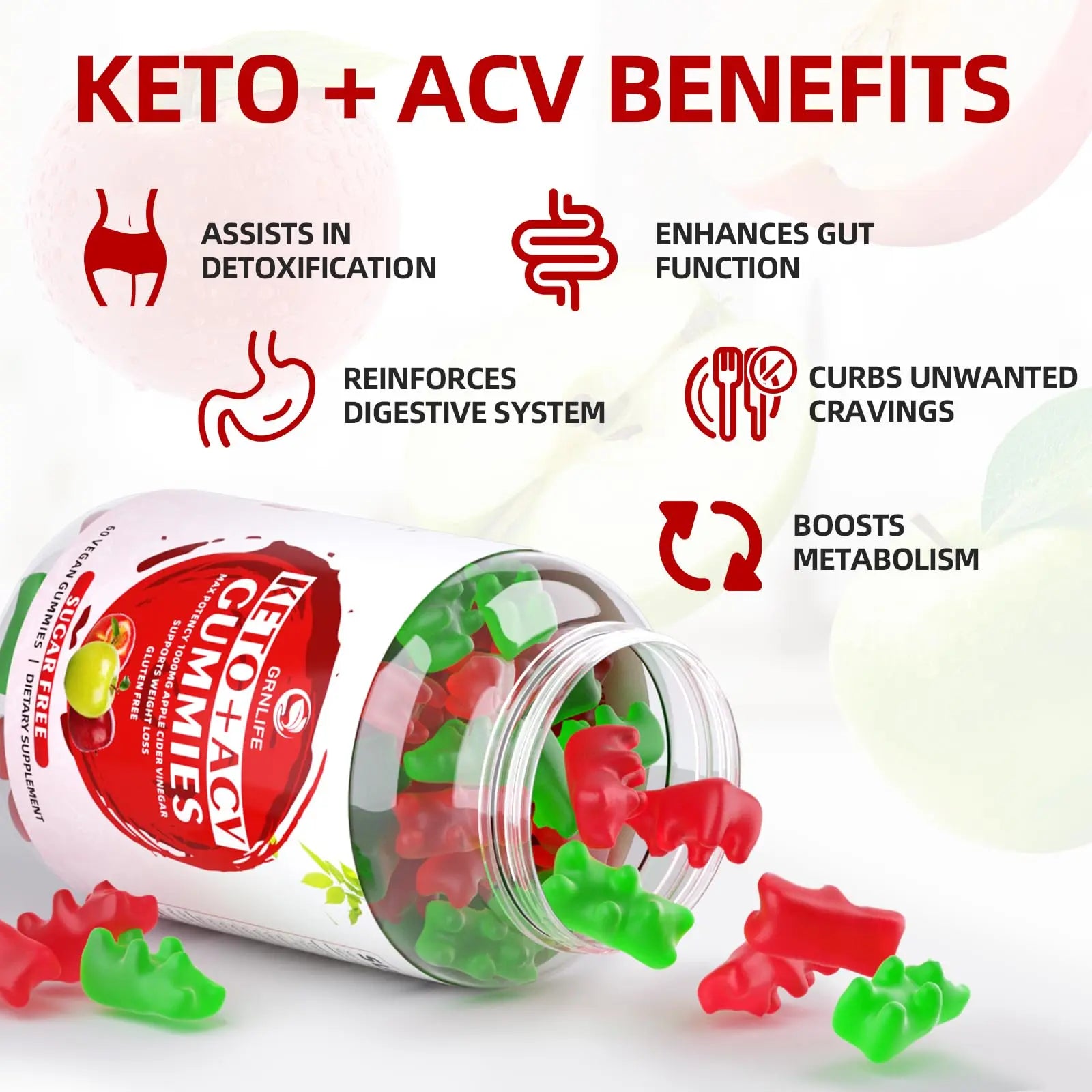 Keto ACV Gummies Advanced Weight Loss, 1000MG Apple Cider Vinegar Gummies Supple GrnLife Au supplements
