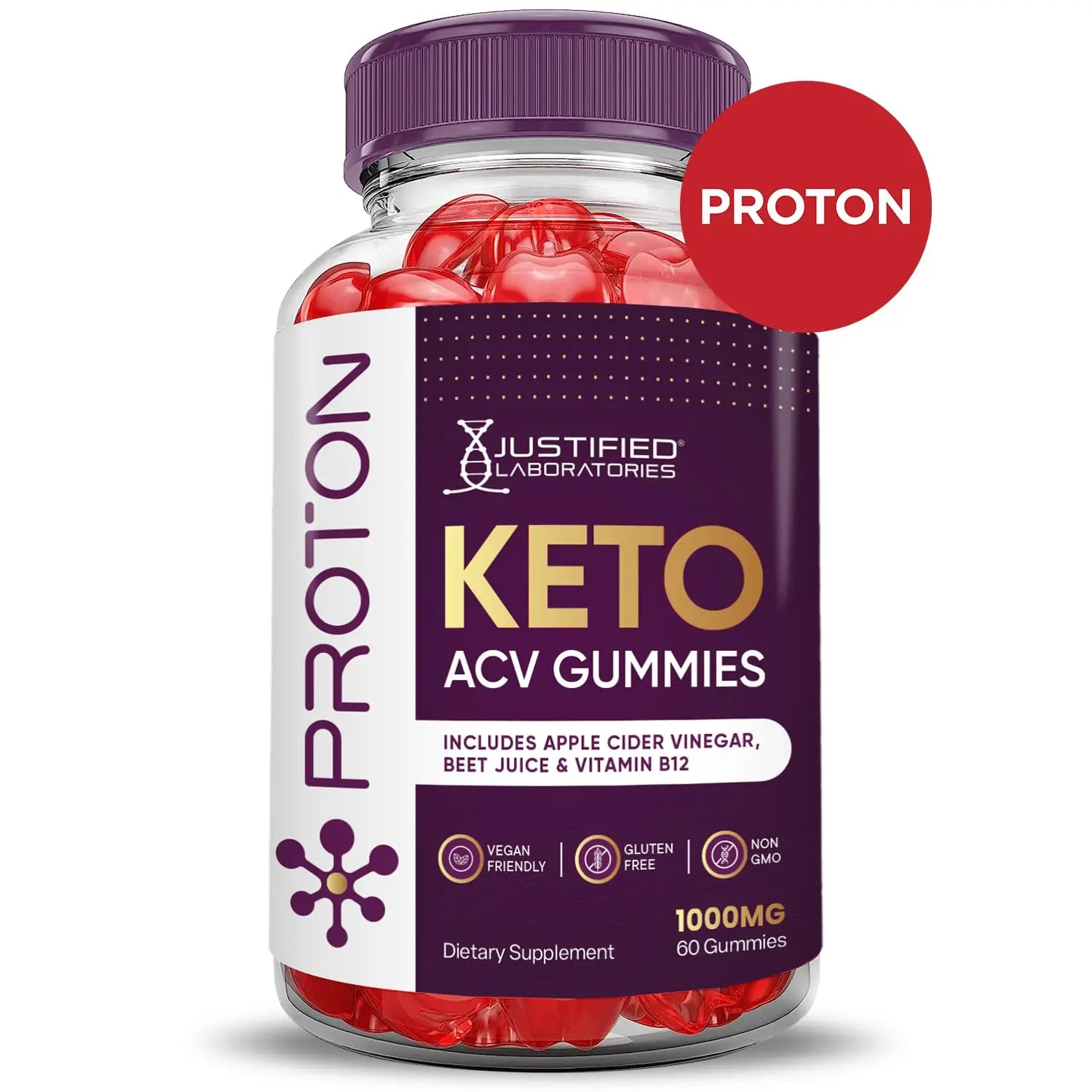 (2 Pack) Proton Protein Keto ACV Gummies Advanced Formula 1000MG Proton Keto Justified Laboratories Au supplements