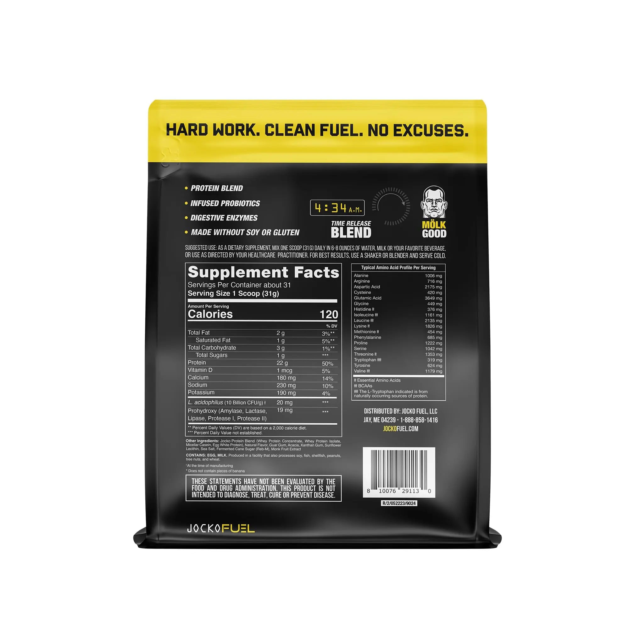 Jocko Mölk Whey Protein Powder (Banana Cream) - Keto, Probiotics, Grass Fed, Digestive Jocko Fuel Au supplements