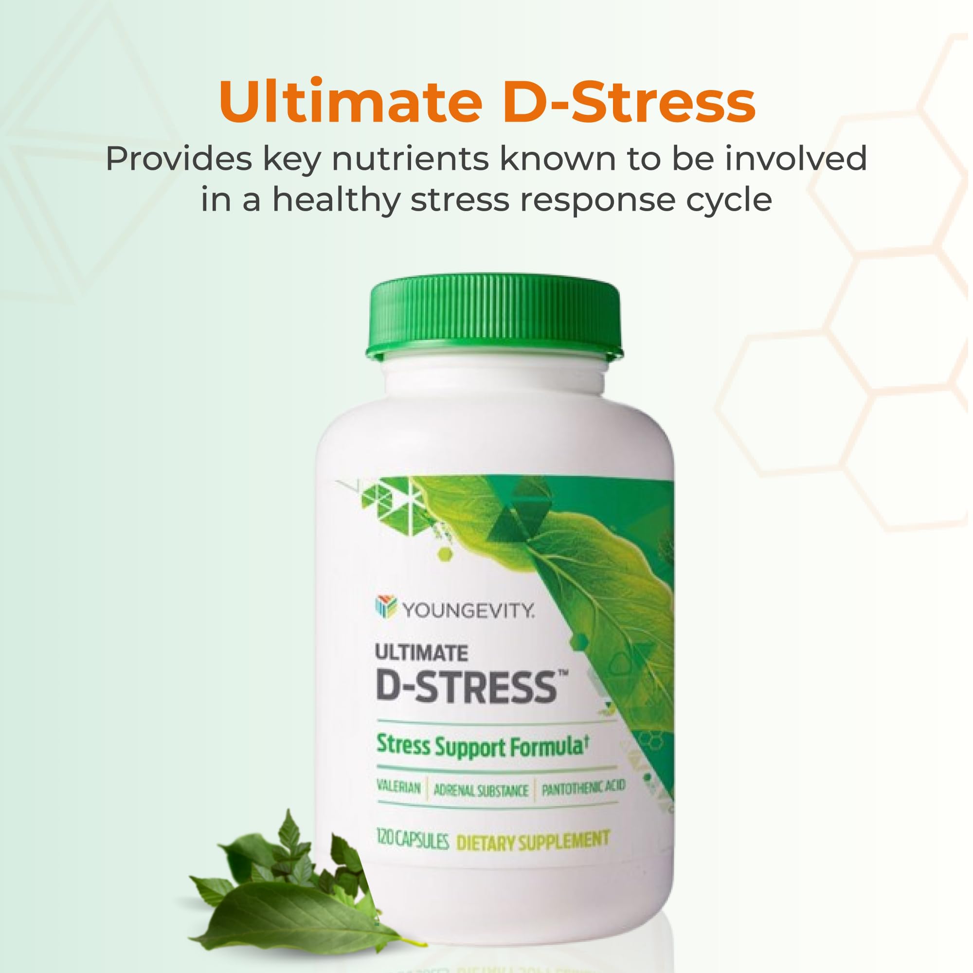 Youngevity Ultimate D-Stress™ – Natural Stress Relief Supplement with Magnesium, Valerian Root Extract, and B Vitamins – Supports Adrenal Health and Nervous System – 120 Capsules Youngevity Au supplements