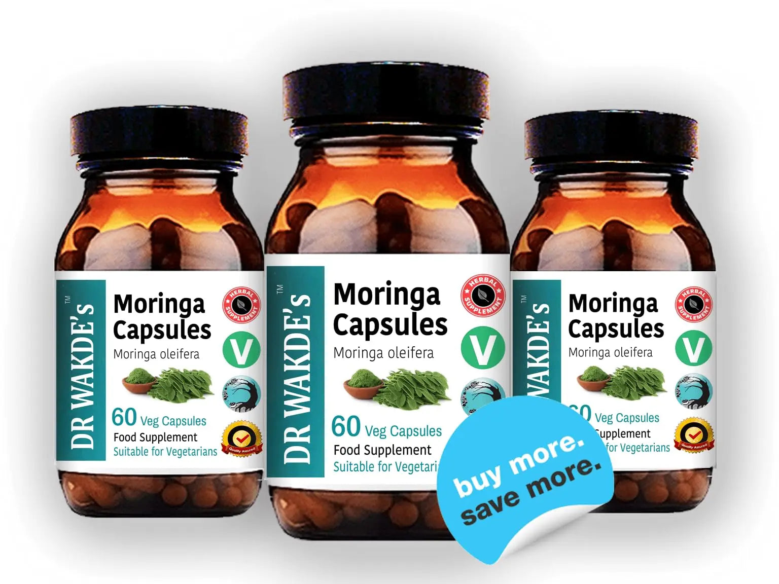 DR WAKDE'S Moringa Capsules (Moringa oleifera, 60 Veg Caps, Plant-Based Supplement, Ayurvedic Herb, All Natural, Vegan) DR WAKDE's Au supplements