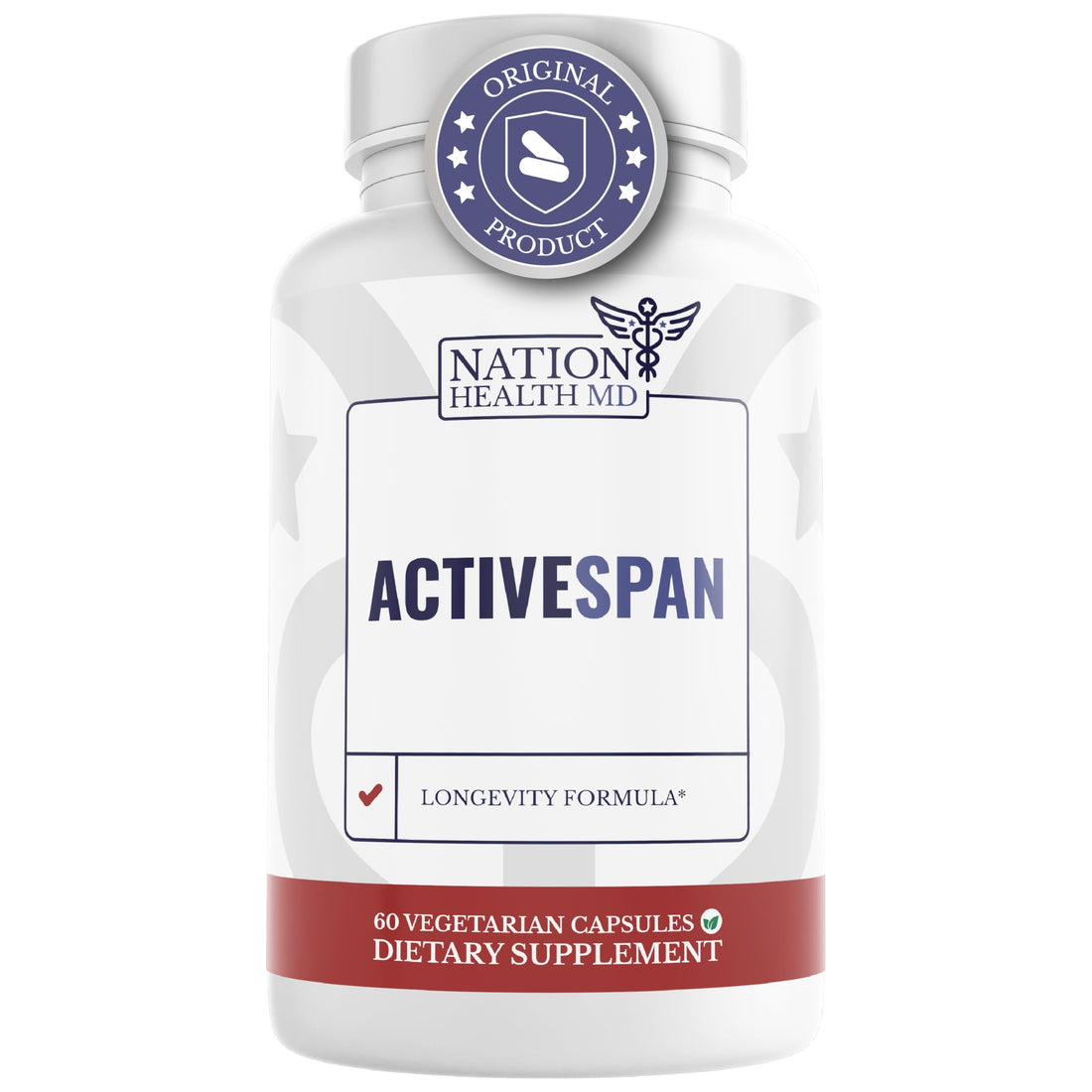 NATION HEALTH MD ActiveSpan - Longevity Supplement for Anti Aging - with Ashwagandha Extract, Astragalus, Cat's Claw, Ceylon Cinnamon, L-Lysine, L-Glutamine & More - 60 Capsules NATION HEALTH MD Au supplements