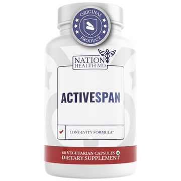 NATION HEALTH MD ActiveSpan - Longevity Supplement for Anti Aging - with Ashwagandha Extract, Astragalus, Cat's Claw, Ceylon Cinnamon, L-Lysine, L-Glutamine & More - 60 Capsules NATION HEALTH MD Au supplements