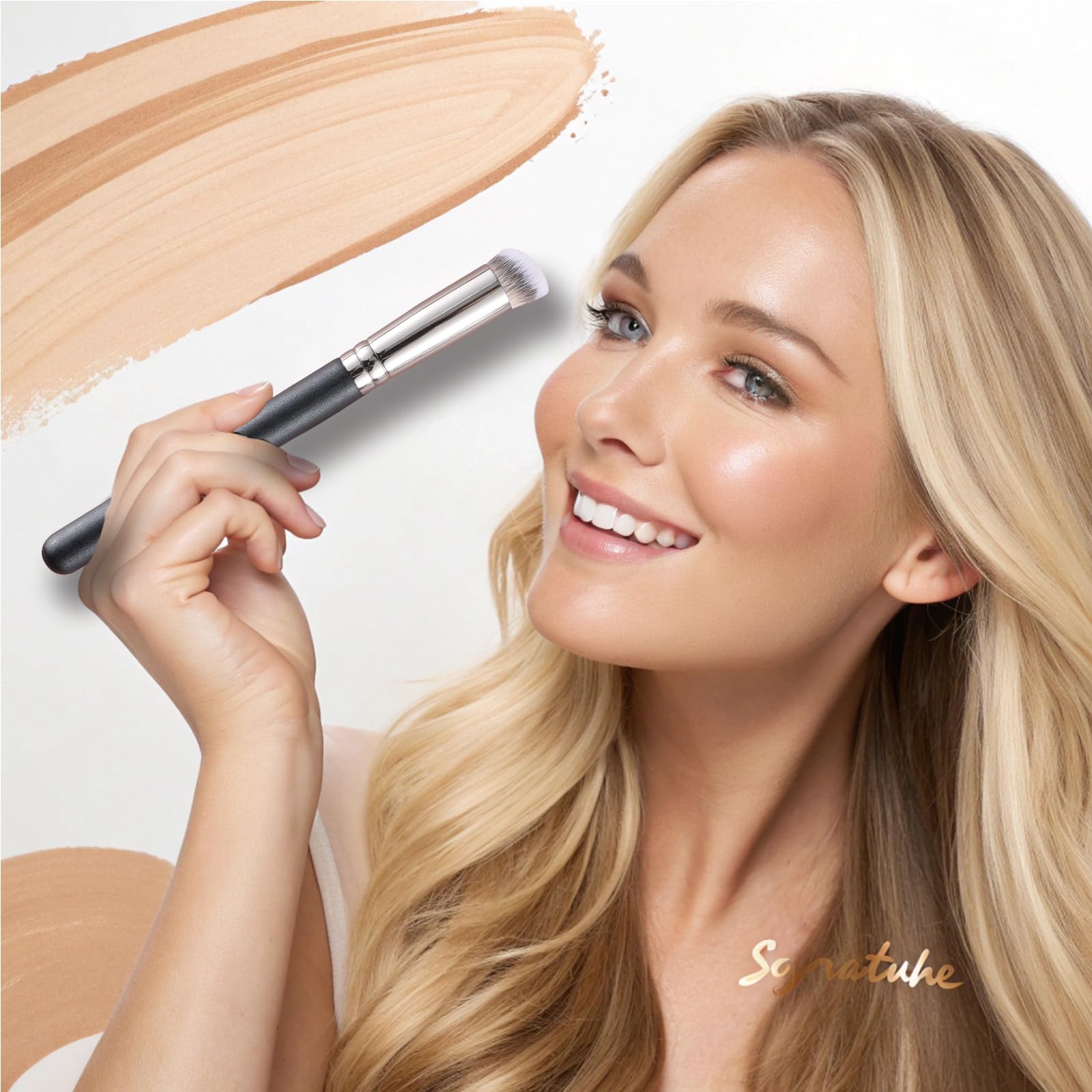 ENERGY Concealer Brush Under Eye Mini Angled Flat Top Kabuki Nose Contour Brush for Concealing Blending Setting Buffing with Powder Liquid Cream Cosmetic Pro Small Makeup Foundation brushes 270 ENERGY Au supplements