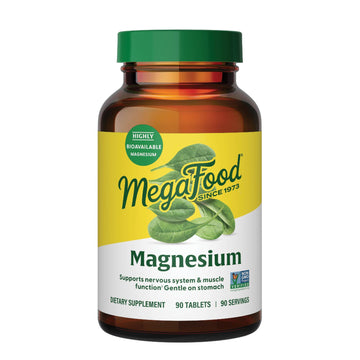 Megafood Magnesium Supplement with Fermented Magnesium Glycinate - Chelated - Supports Heart & Nervous System - Vegan Gluten-Free Non-GMO Kosher - Made Without 9 Food Allergens - 90 Tablets MegaFood Au supplements