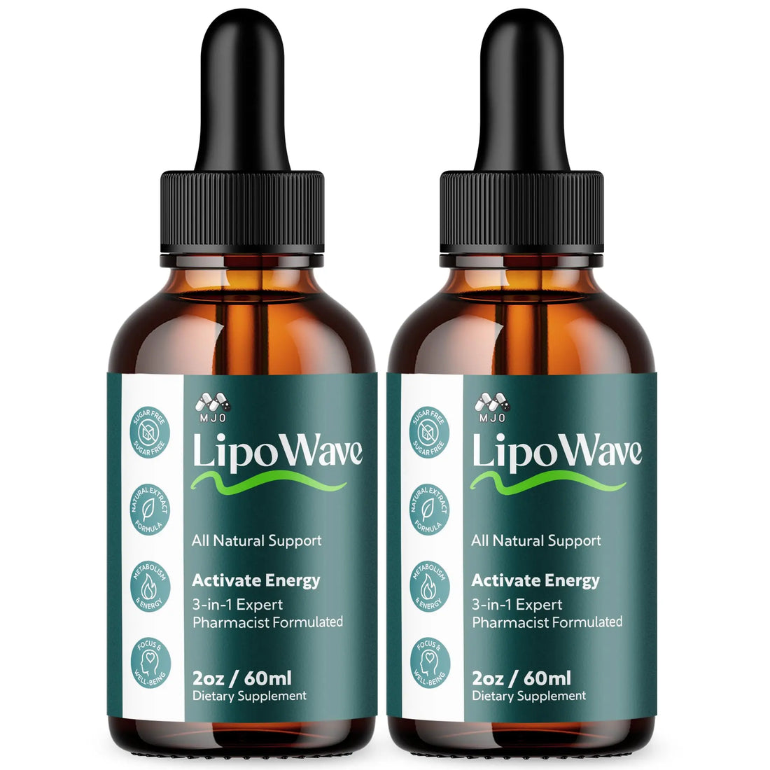 (2 Pack) Lipowave Drops, Official LipoWave Drops with All Natural Ingredients, Advanced Overall Health and Wellness Vitamin Supplement Formula for Maximum Strength Multivitamin Support (60 Servings) MJO Au supplements