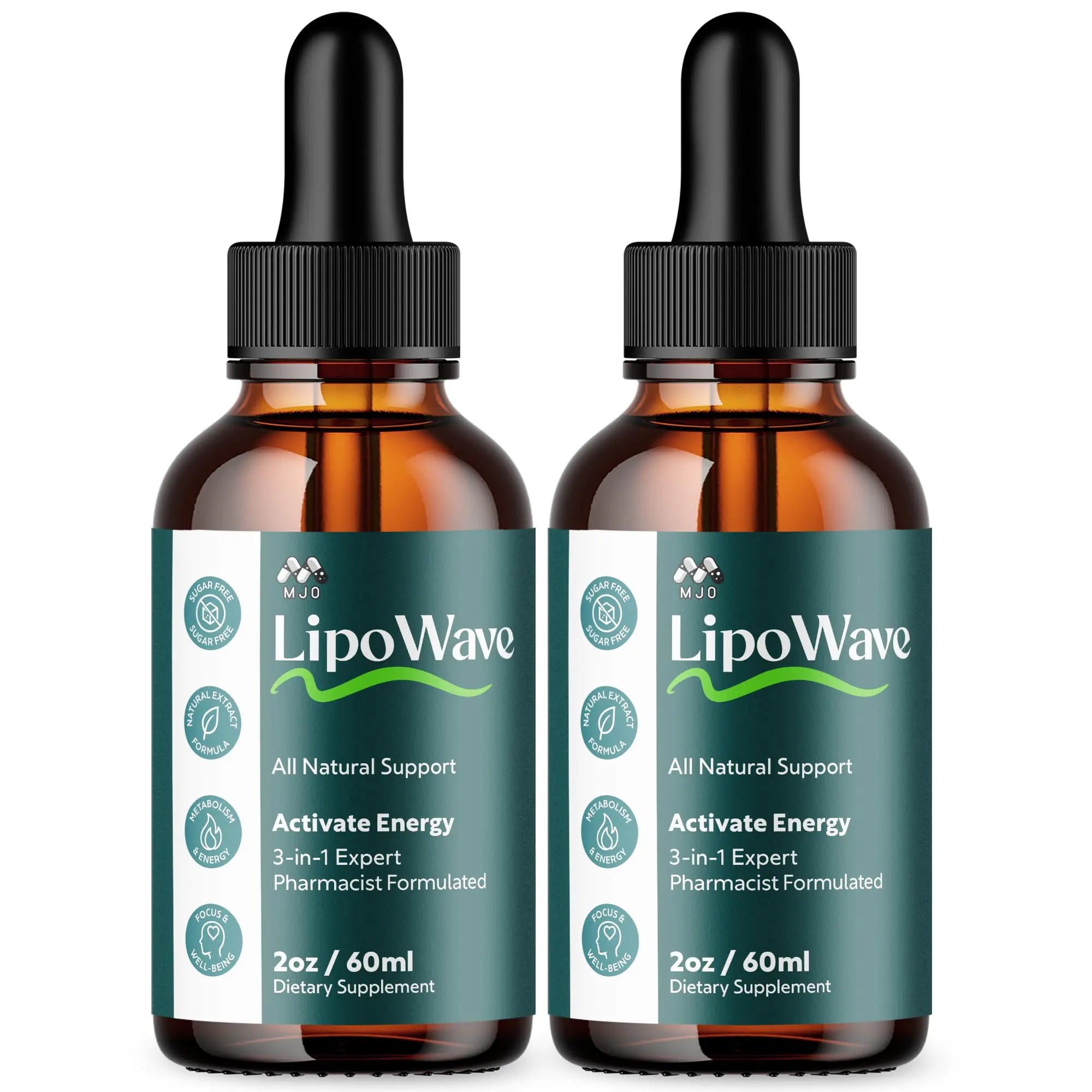 (2 Pack) Lipowave Drops, Official LipoWave Drops with All Natural Ingredients, Advanced Overall Health and Wellness Vitamin Supplement Formula for Maximum Strength Multivitamin Support (60 Servings) MJO Au supplements
