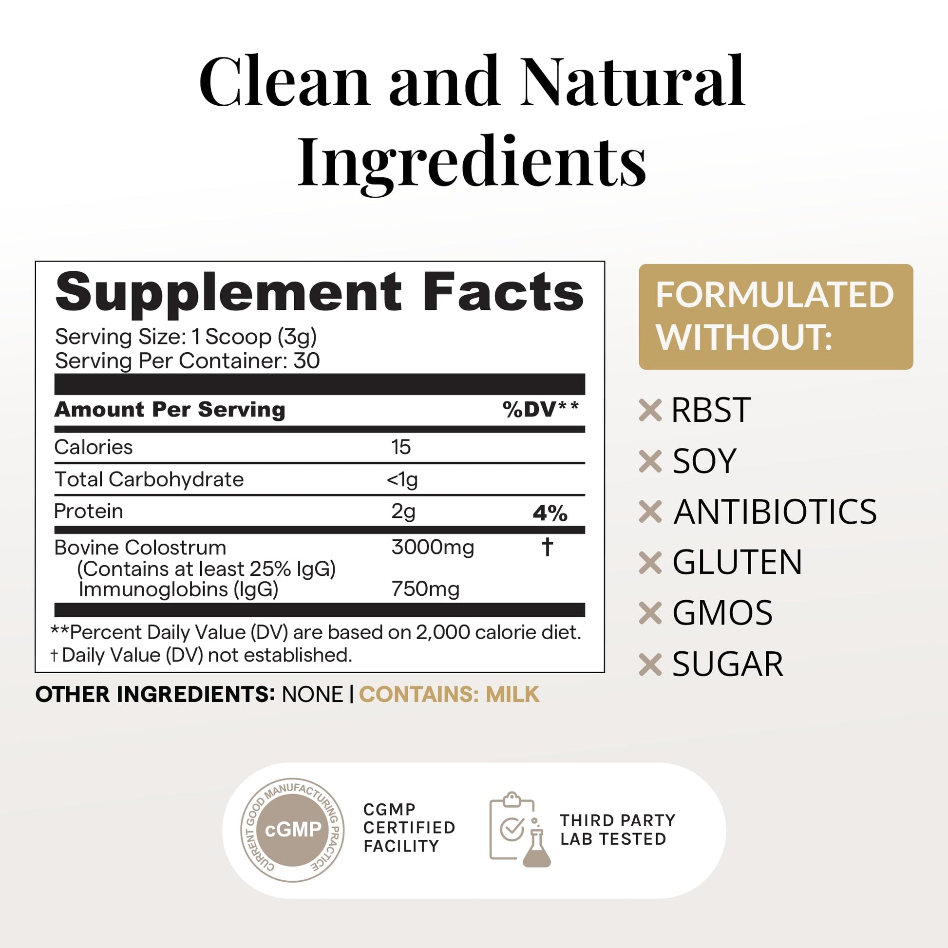 Elavite Bovine Colostrum Powder (Unflavored) Grass Fed Colostrum Supplement for Gut Health, Immune Support Healthy Hair, Skin & Nails - 30 Servings Elavite Au supplements