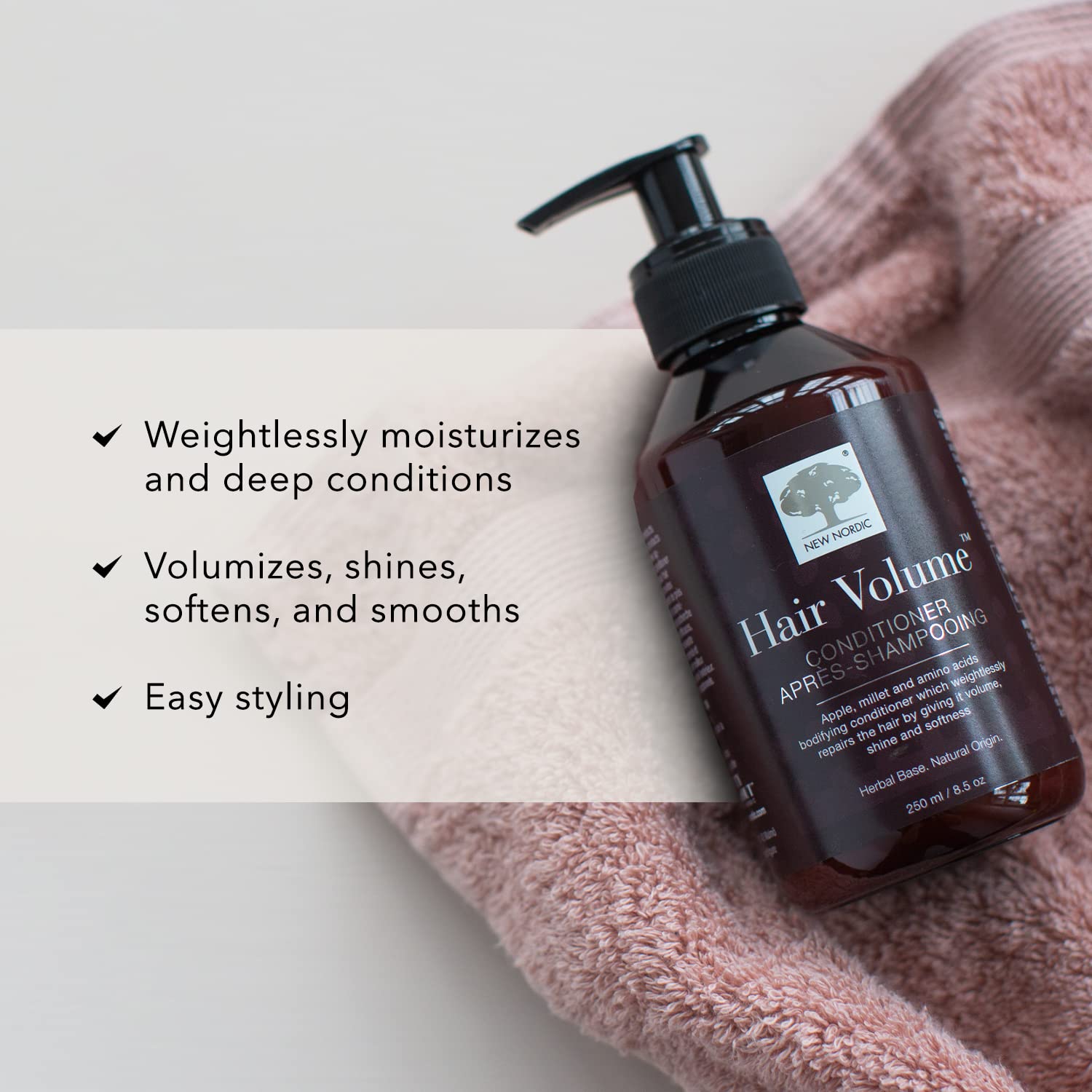 New Nordic Hair Volume Conditioner, Creamy Herbal Recipe to Weightlessly Hydrate, Volumize, Soften & Shine, Vegan, Clean Ingredients, 8.5 Fl Oz NEW NORDIC Au supplements