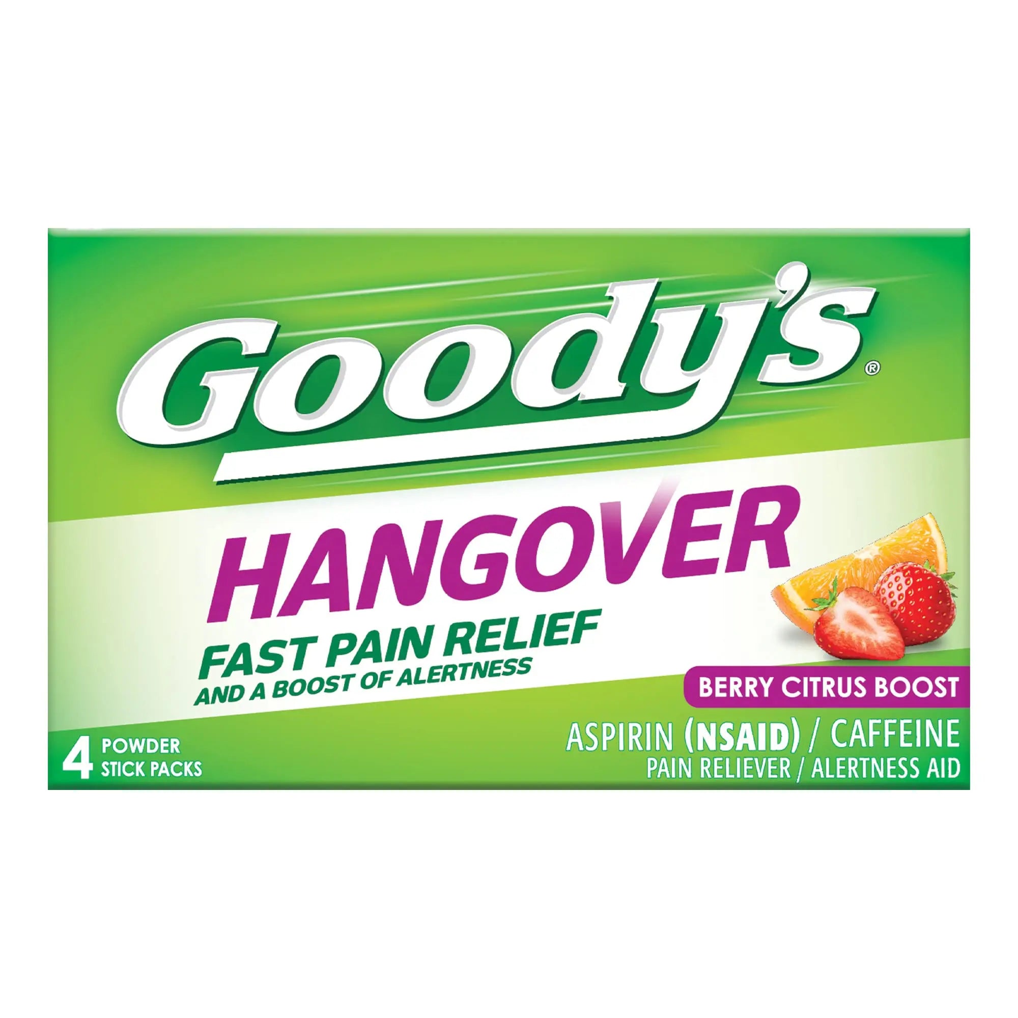 Goody's Hangover Powders, Fast Pain Relief & Boost of Alertness Berry Citrus, 4 ct (Pack of 1) Goody's Au supplements