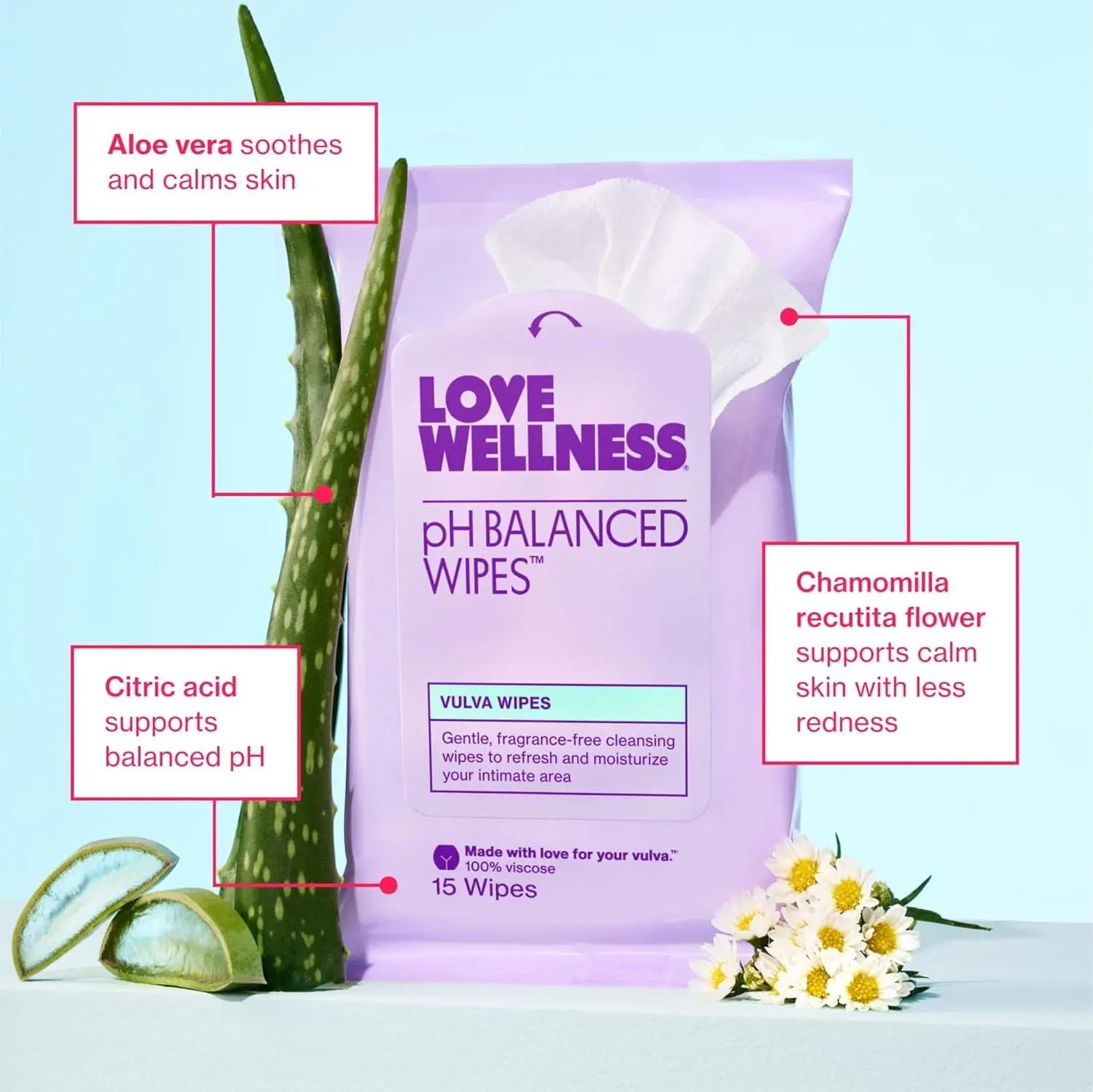 Love Wellness pH Balancing Wipes for Women | Fragrance-Free | Vulva Cleanser for Balanced pH, Intimate Health & Hygiene | Non-Irritating with Aloe Vera for Sensitive Skin | Travel Size | 3-Pack Love Wellness Au supplements