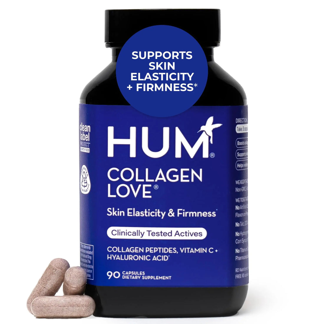 HUM Collagen Love Skin Supplement, Collagen Peptides Capsules with Hyaluronic Acid & Vitamin C, Supports Firm Skin & Helps Minimize Signs of Aging, Supplements HUM Au supplements