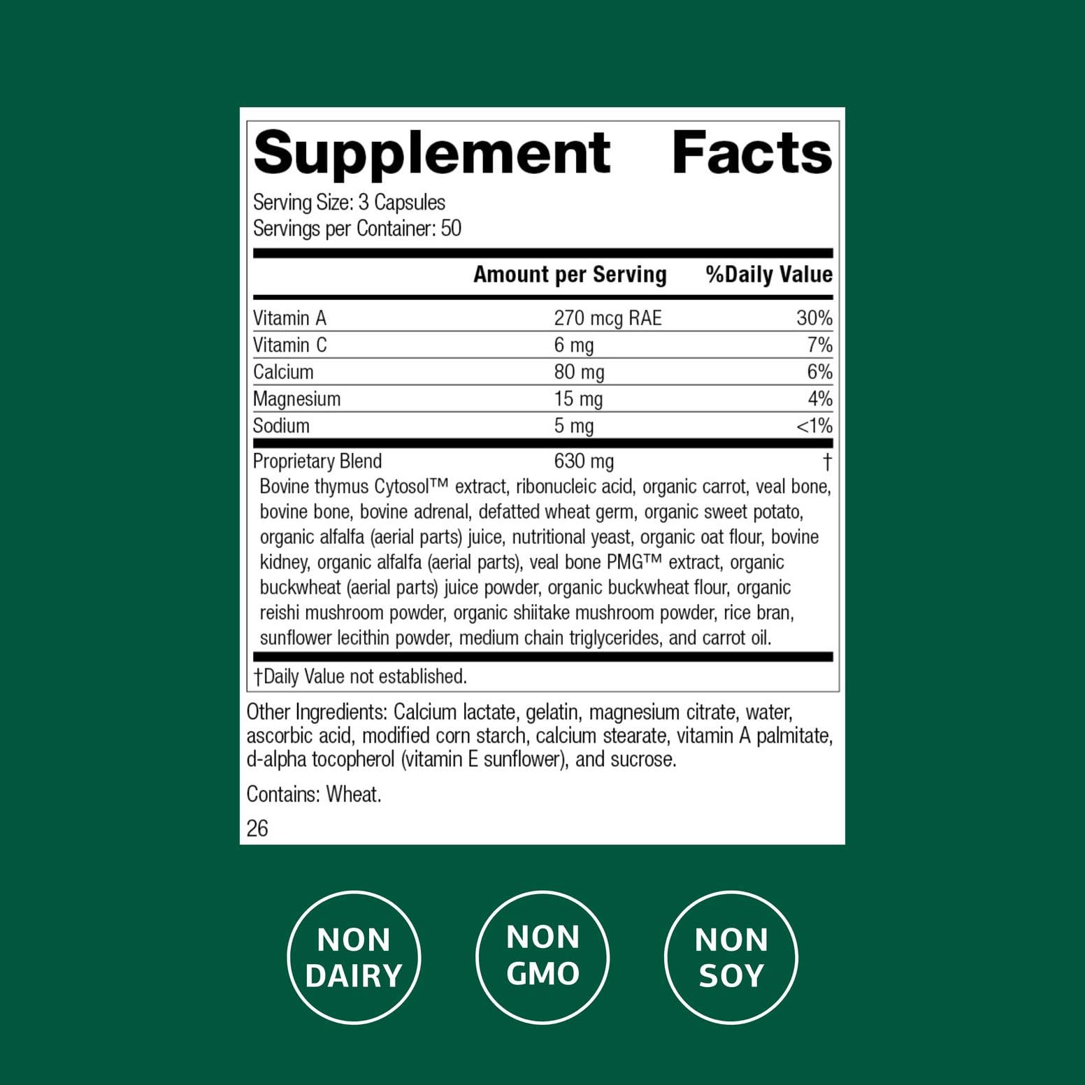 Standard Process Inc. Congaplex - Thymus Gland Support Supplement - Immune Health with Calcium Lactate, Magnesium, Vitamin C & Vitamin A - Immune System Aid with Mushroom Powder - 150 Capsules Standard Process Inc. Au supplements