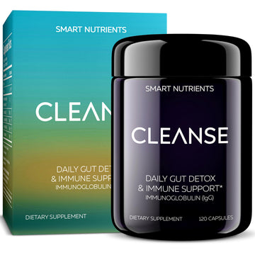 CLEANSE | IgG Dairy-Free Colostrum | 50.5% IgG Potent Concentrated Immune Support | Daily Gut Health Detox, Energy, Prebiotics, Digestive Support | 120 Capsules | 30 Day Supply, 1-Pack Smart Nutrients Au supplements