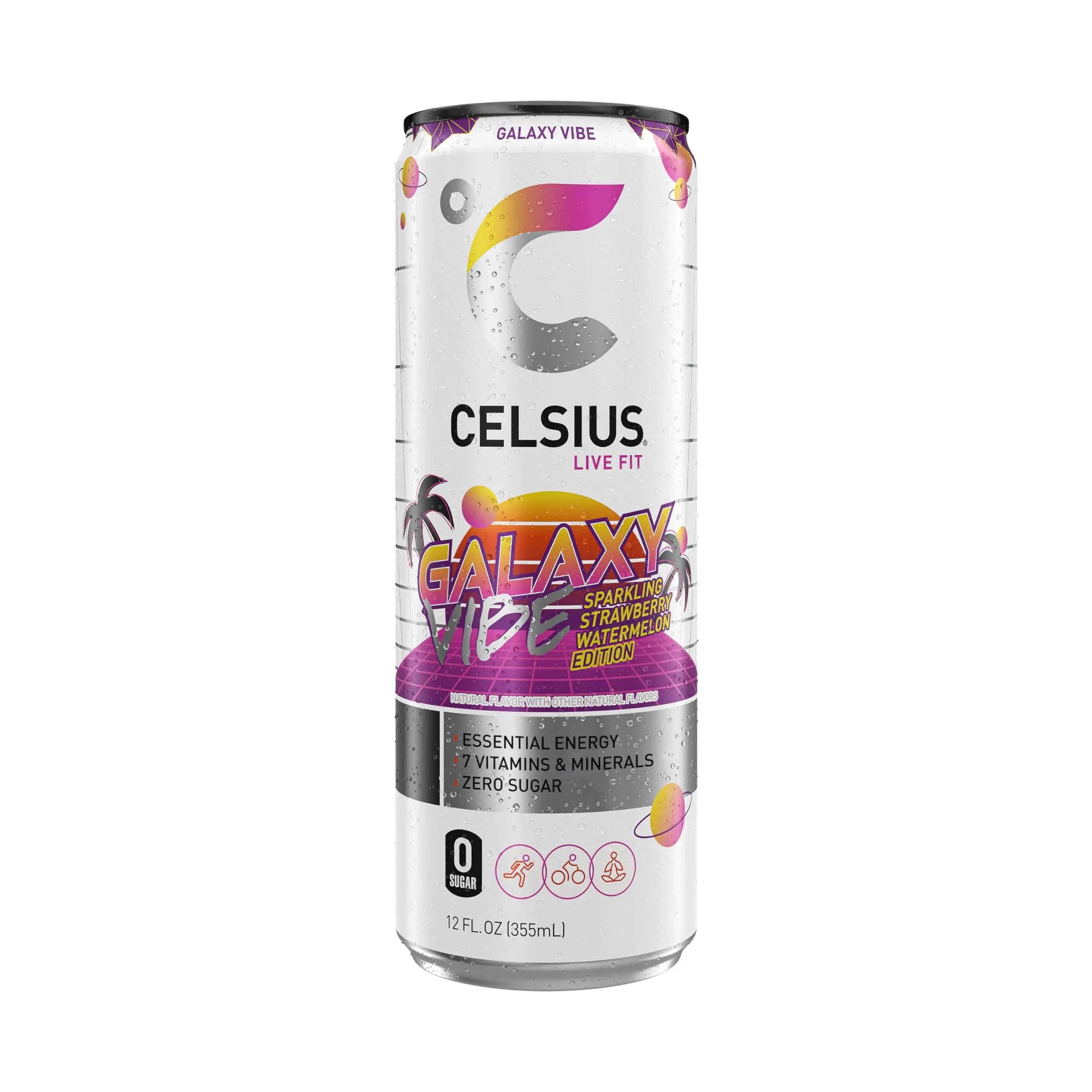 CELSIUS Sparkling Galaxy Vibe, Functional Essential Energy Drink 12 Fl Oz (Pack of 12) CELSIUS Au supplements