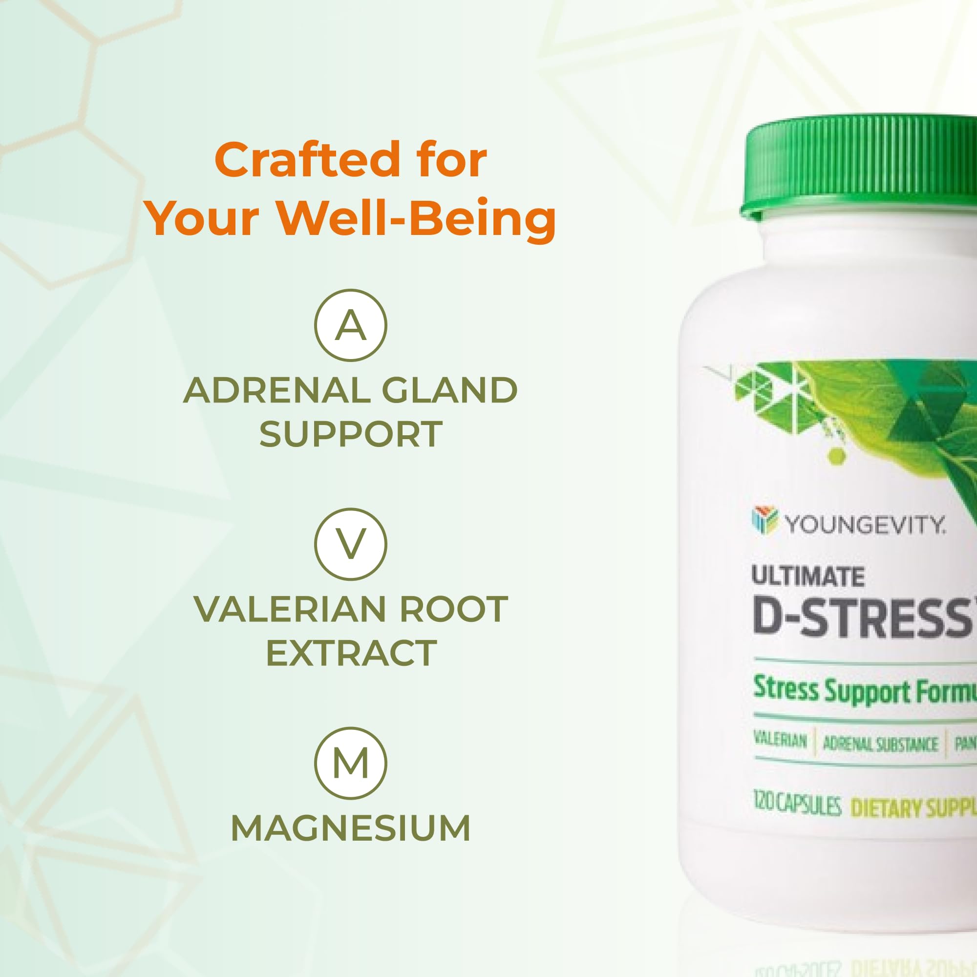 Youngevity Ultimate D-Stress™ – Natural Stress Relief Supplement with Magnesium, Valerian Root Extract, and B Vitamins – Supports Adrenal Health and Nervous System – 120 Capsules Youngevity Au supplements