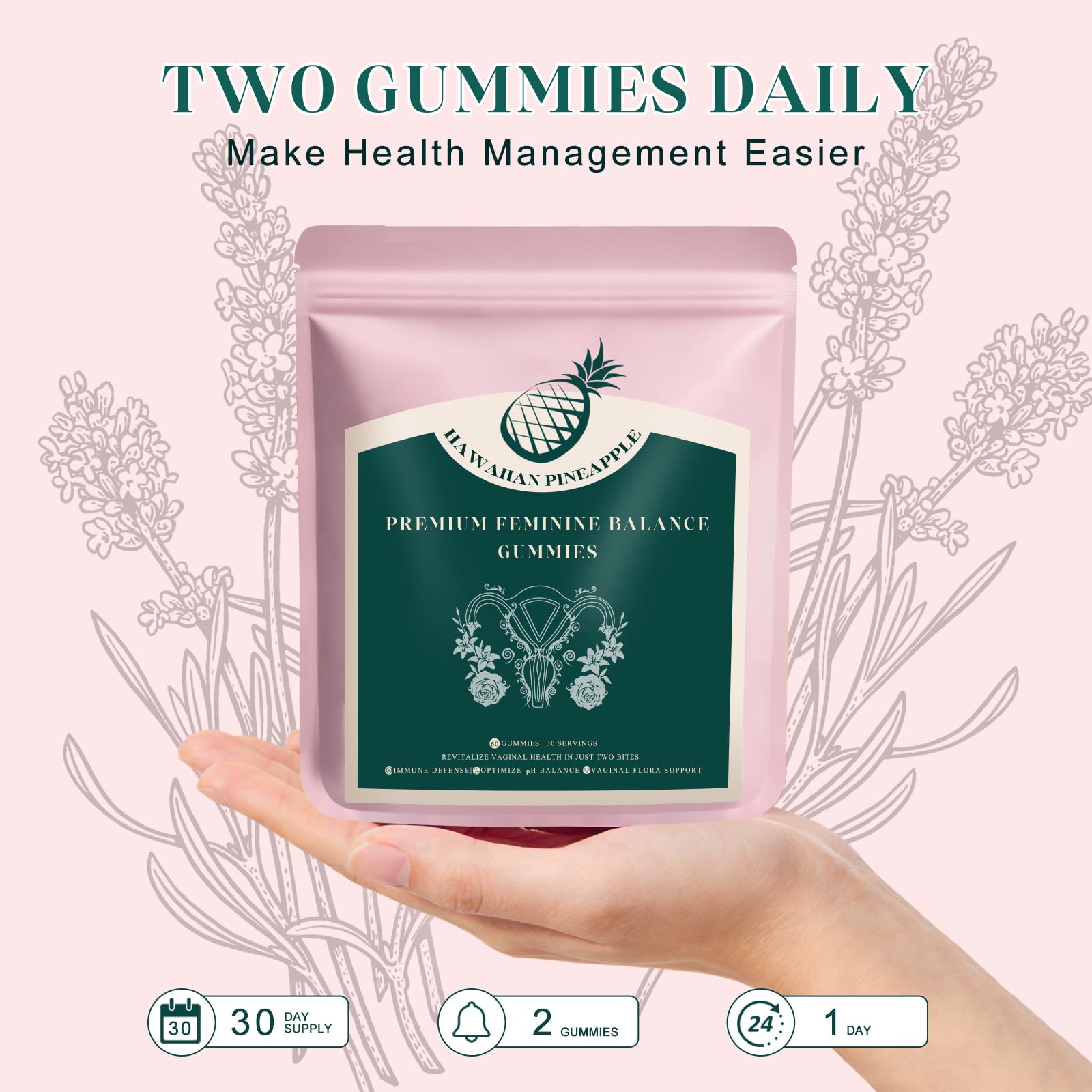 KLKIT Premium Feminine Balance Gummies, Pineapple Vaginal Probiotics for Women, pH Balance Feminine Gummies for Immune Support, Vegan & Gluten Free, 60 Count (30 Servings) KLKIT Au supplements