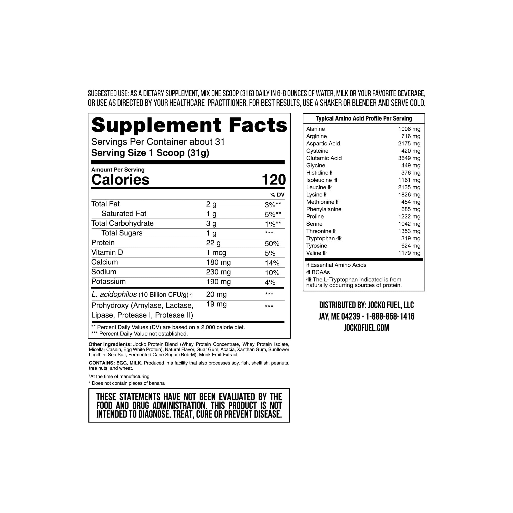 Jocko Mölk Whey Protein Powder (Banana Cream) - Keto, Probiotics, Grass Fed, Digestive Jocko Fuel Au supplements
