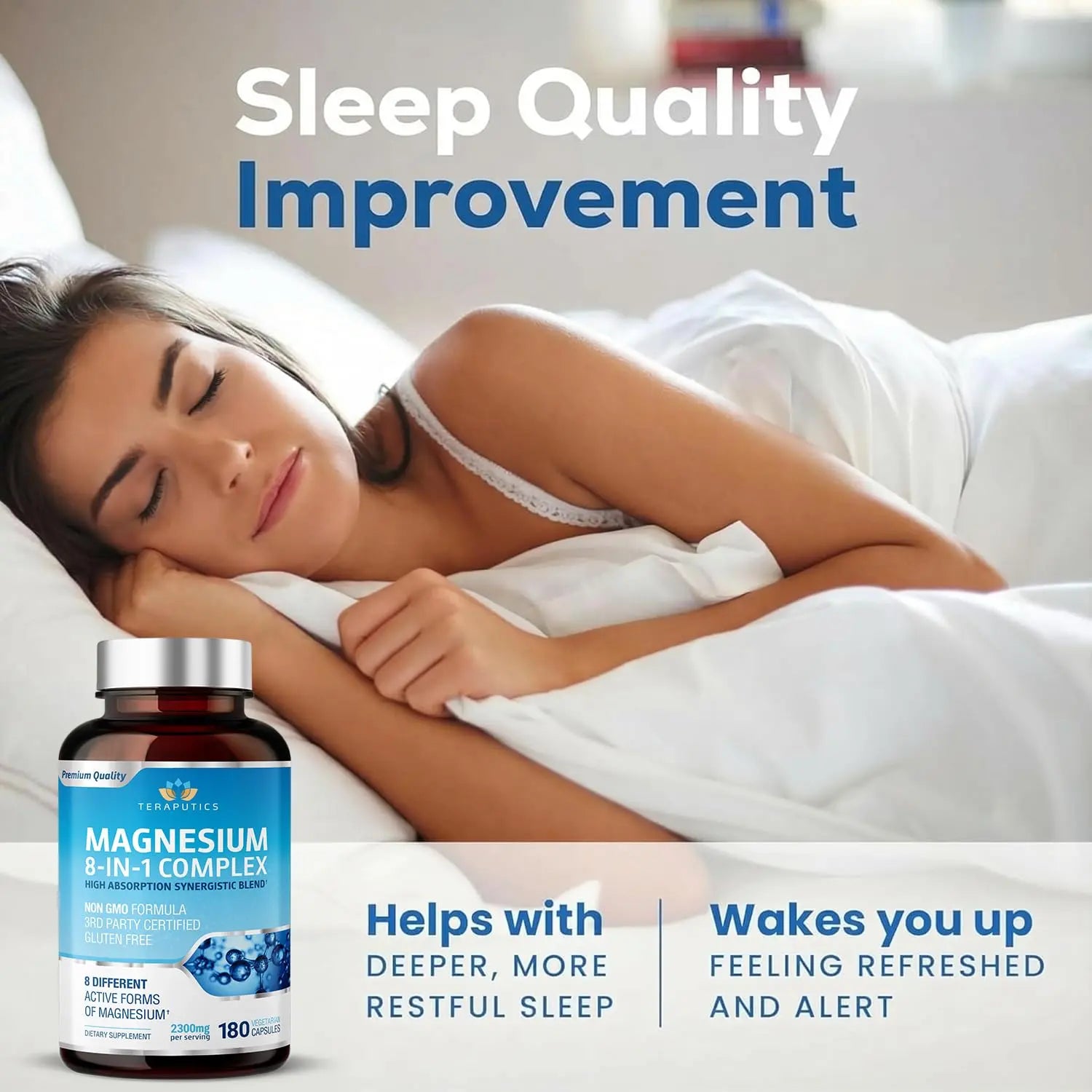 8 in 1 Magnesium Complex for Women & Men 426mg | 180 Vegan Capsules | MAG-8 Blend: Citrate, Bisglycinate, Malate, & More | Non-GMO Magnesio Complex Supplement | Provides 100% Daily Recommended Value Teraputics Au supplements