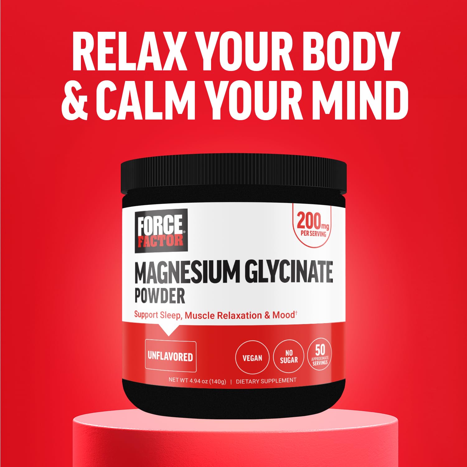 Force Factor Magnesium Glycinate 200mg, Magnesium Supplement for Women and Men to Support Sleep, Muscle Relaxation, and Mood, High Absorption, Vegan, 50 Servings Force Factor Au supplements