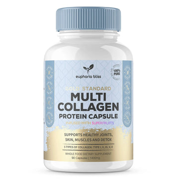 High Strength Multi Collagen 1400MG Tablets with Turmeric & Kelp, Skin, Hair, Nails Euphoria Bliss Au supplements