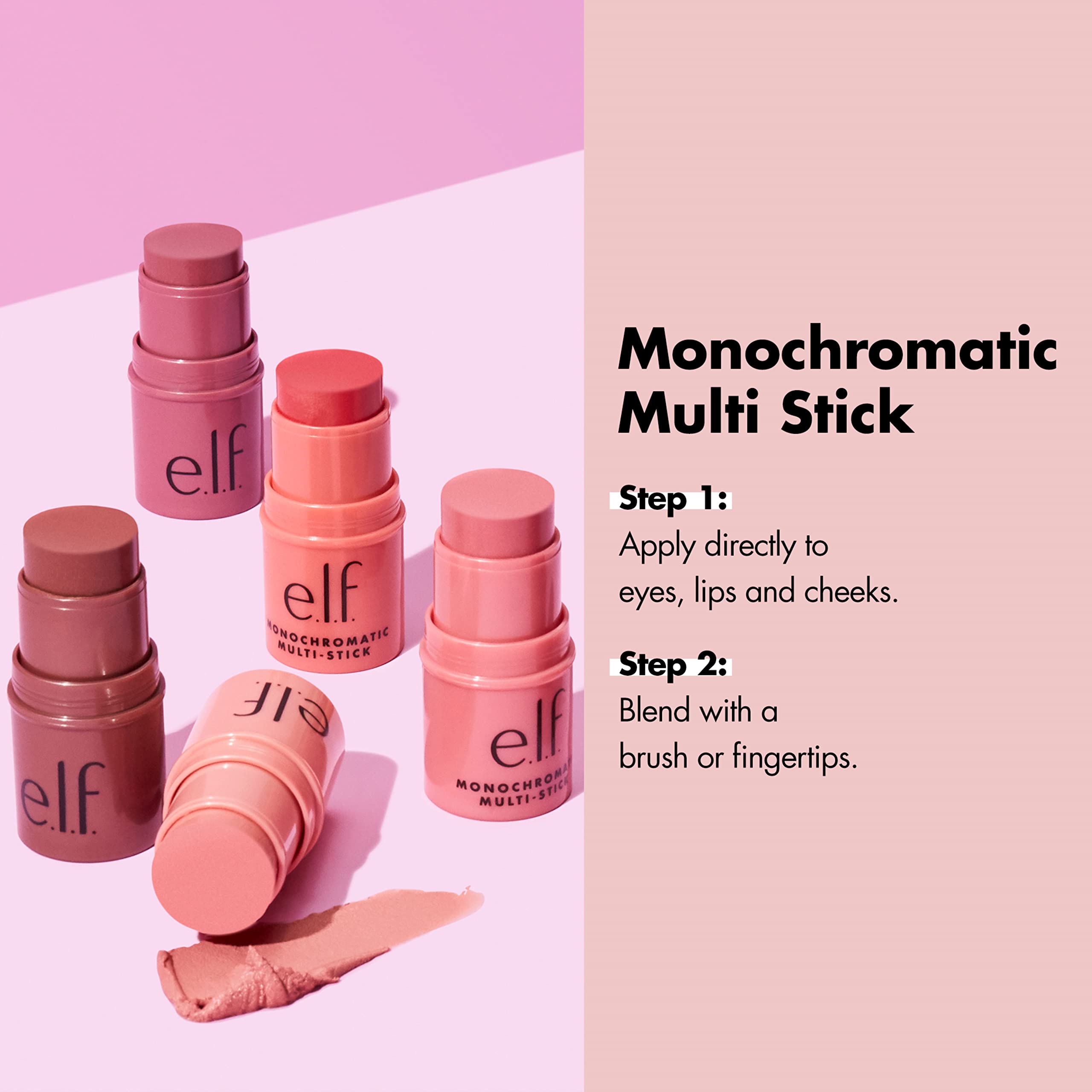 e.l.f., Monochromatic Multi Stick, Creamy, Lightweight, Versatile, Luxurious, Adds Shimmer, Easy To Use On The Go, Blends Effortlessly, Sparkling Rose, 0.17 Oz e.l.f. Au supplements