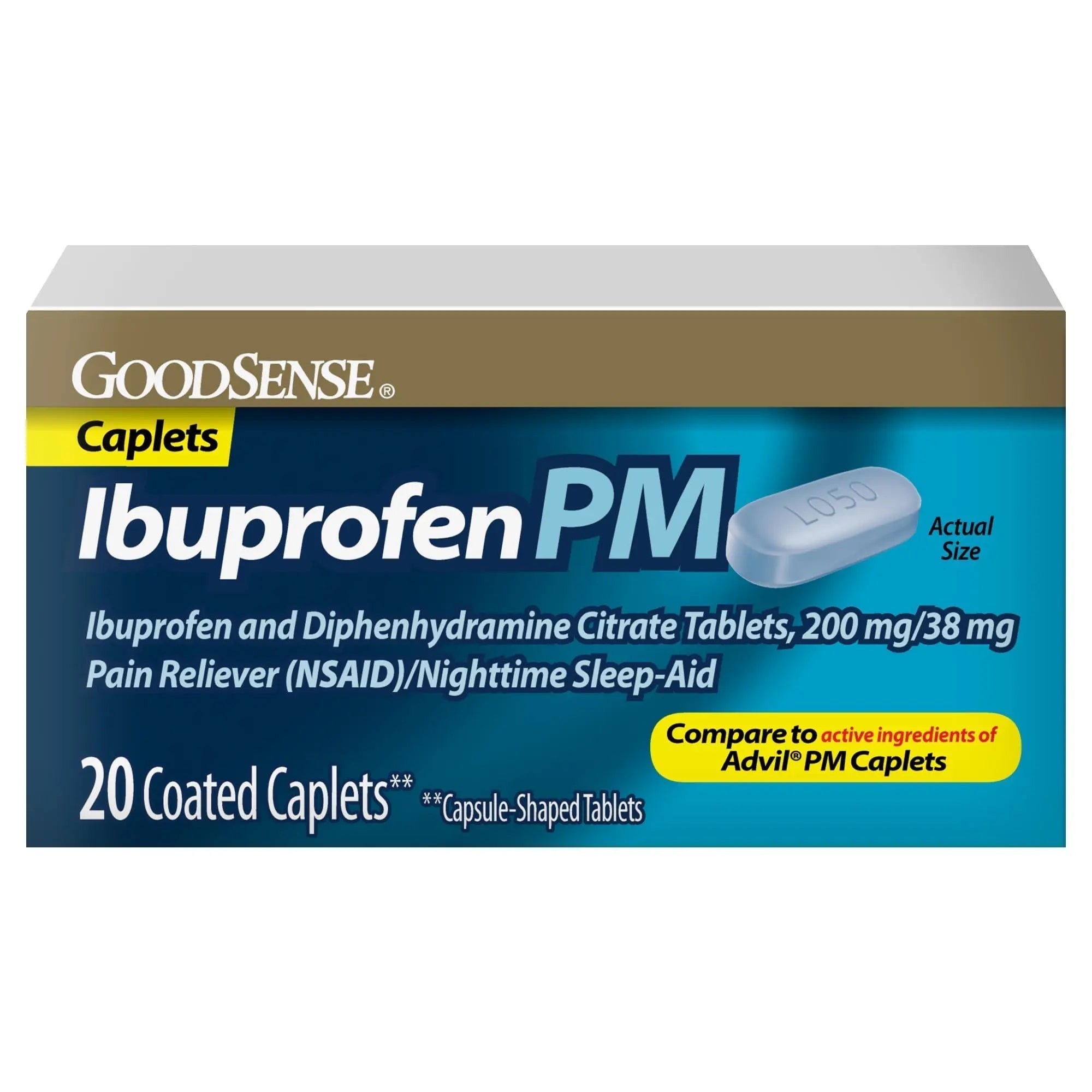 GoodSense Ibuprofen PM, Ibuprofen 200 mg and Diphenhydramine Citrate 38 mg Tablets, Pain Reliever and Nighttime Sleep-Aid GoodSense Au supplements