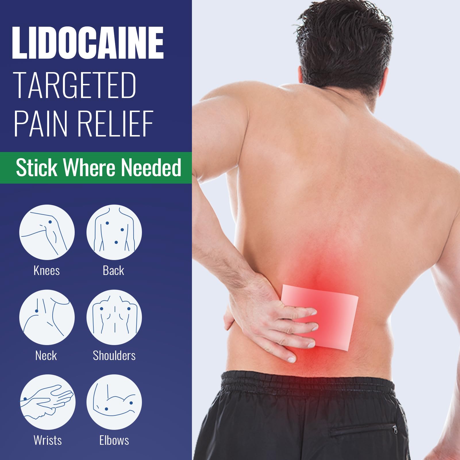 ZEEY 4% Lidocaine Pain Relief Patches, Maximum Strength OTC, for Back, Knee, Neck, Shoulders, Joints, Muscle Soreness, Fast Acting, Topical Anesthetic, Large Gel Patch, 5.5" x 3.94", 20Ct ZEEY Au supplements