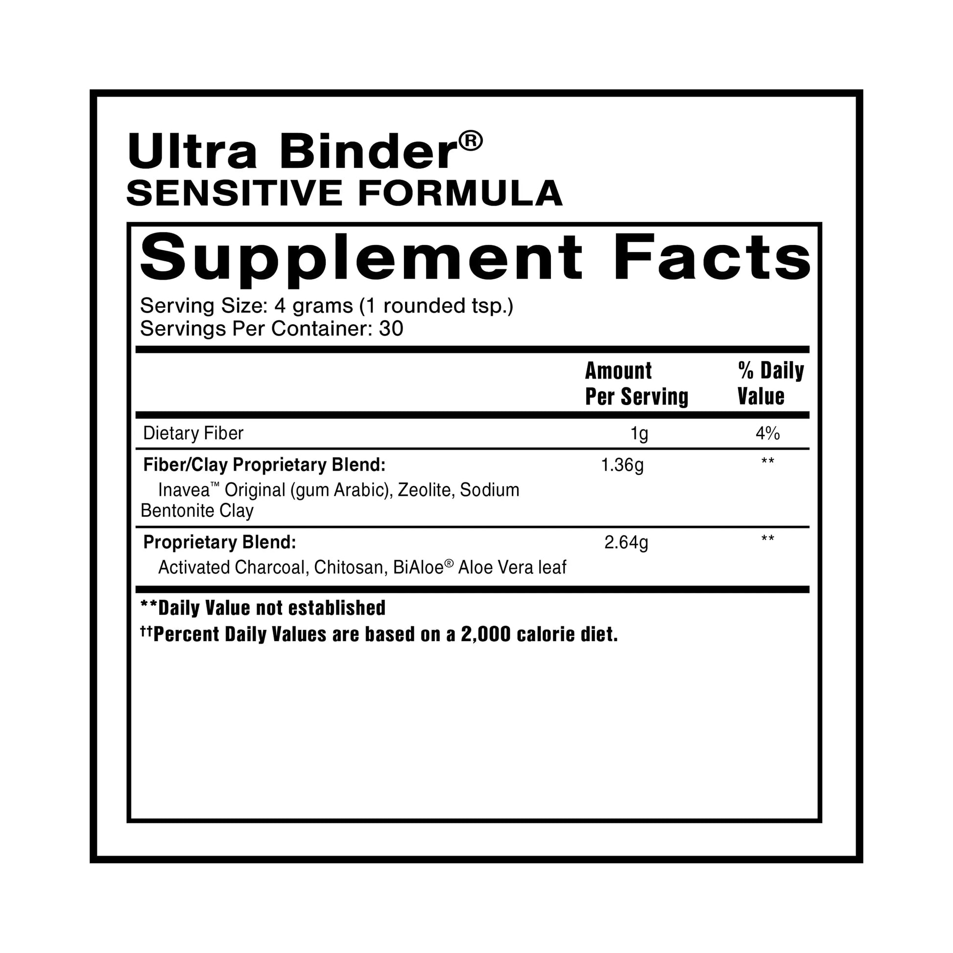Quicksilver Scientific Ultra Binder Sensitive Formula - Gut Health Supplement with Activated Charcoal, Bentonite Clay - Cleansing Support Powder (120g) Quicksilver Scientific Au supplements