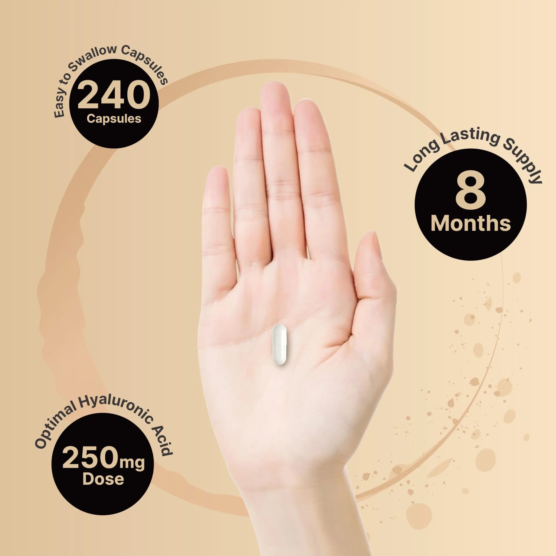 NatureBell Hyaluronic Acid Supplements 250mg | 240 Capsules, with Biotin 5000mcg NatureBell Au supplements