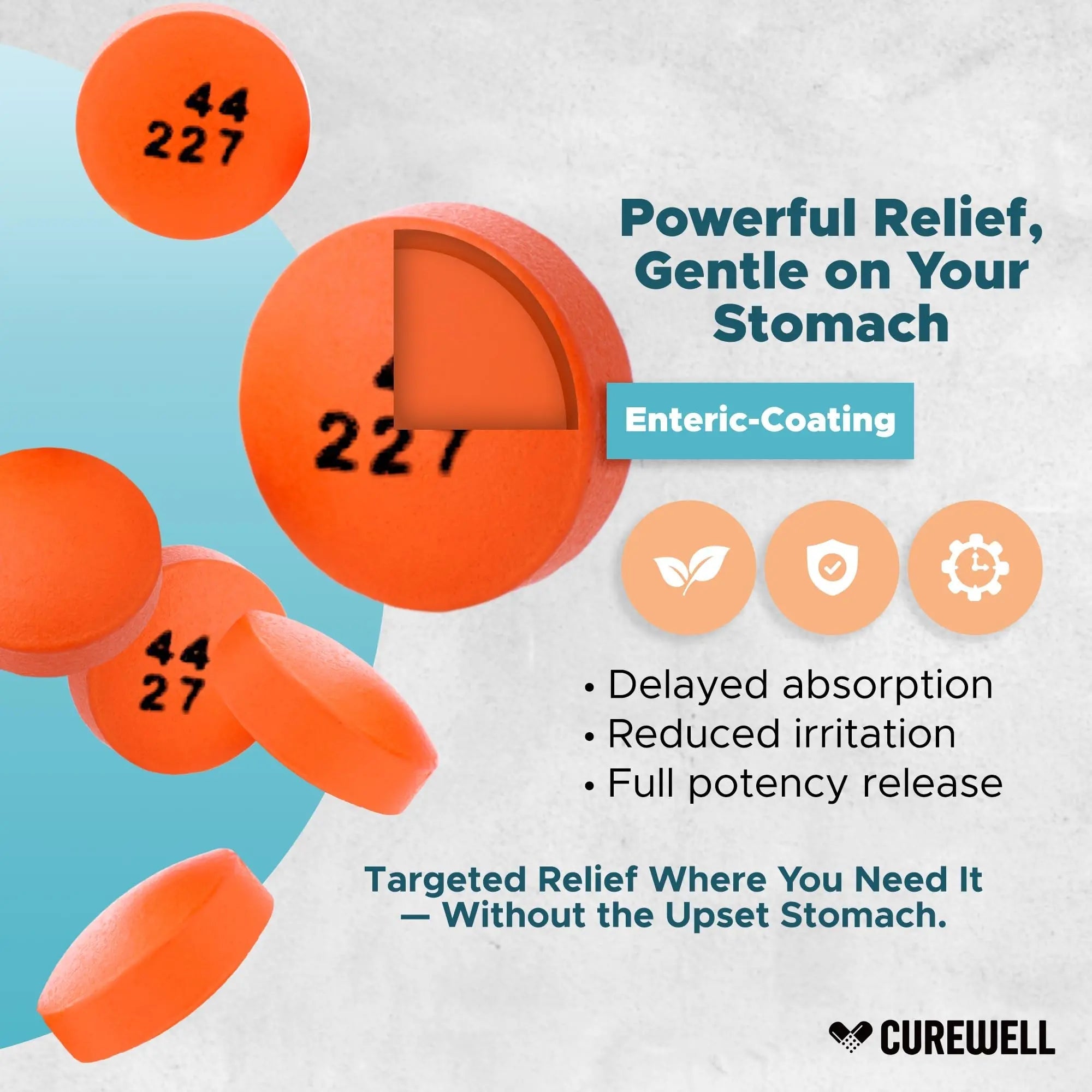 CUREWELL Enteric Coated Aspirin Tablets 325mg (500 Count) NSAID Pain Reliever & Fever Reducer Coated Aspirin for Adults - Regular Strength for Headache Arthritis Menstrual & Muscle Pain CUREWELL Au supplements