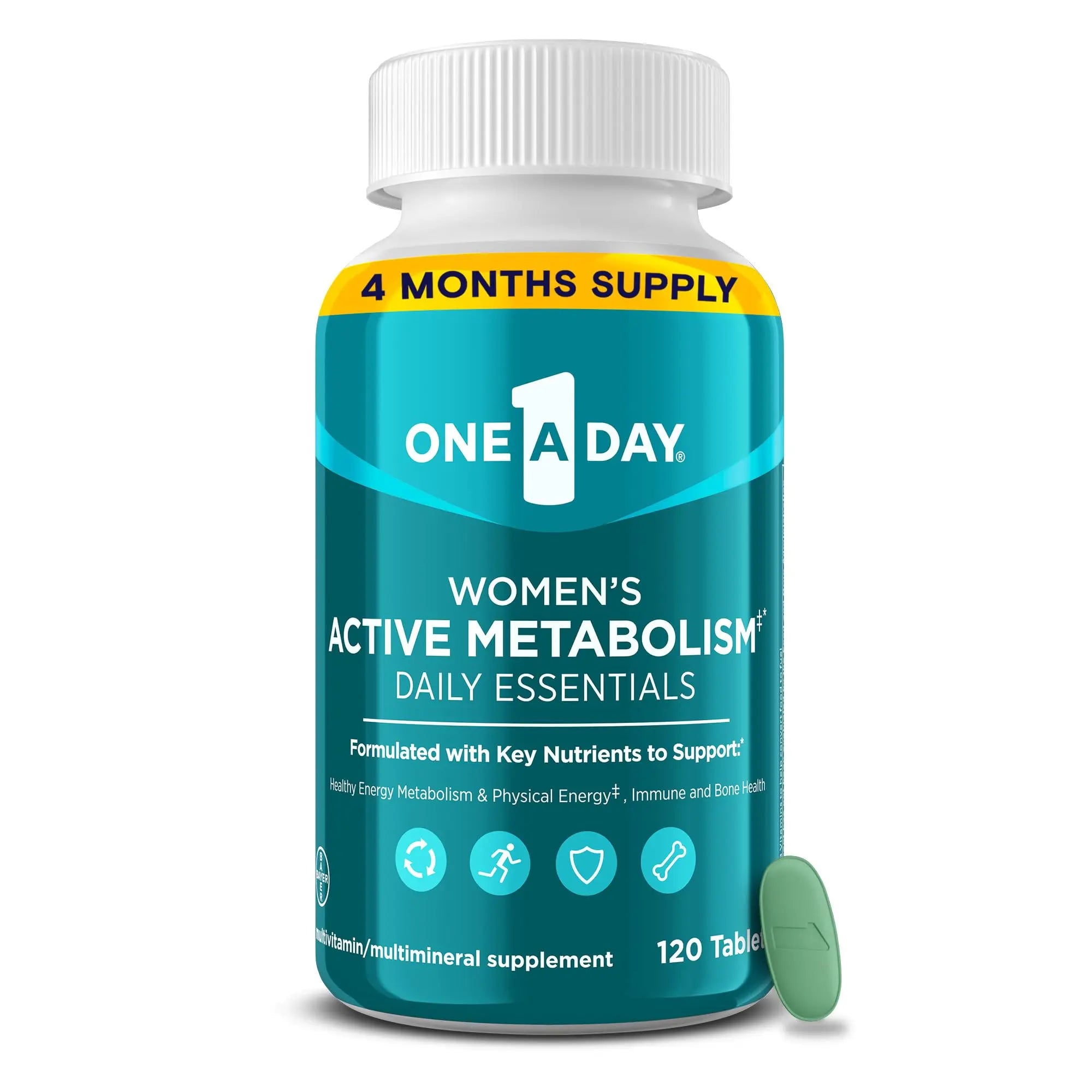 One A Day Women's Active Metabolism Daily Essential, Multivitamin for Women, Metabolism Support, Vitamins for Women with All 8 B-Vitamins ONE A DAY Au supplements