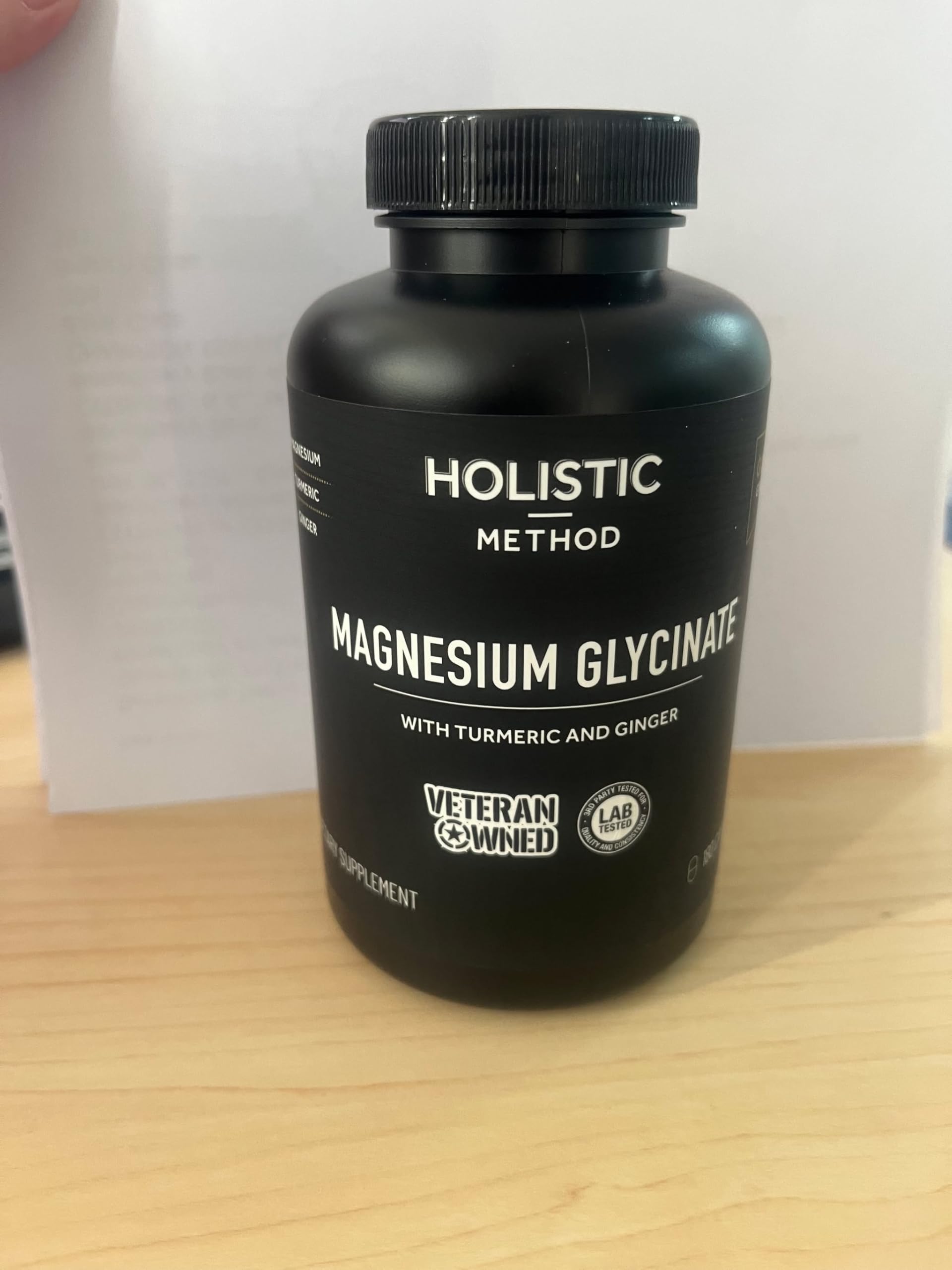 Magnesium Glycinate Capsules with Organic Turmeric and Ginger - 180 Vegan Capsules for Sleep, Relaxation, Muscle Cramps and Immune Support Holistic Method Au supplements