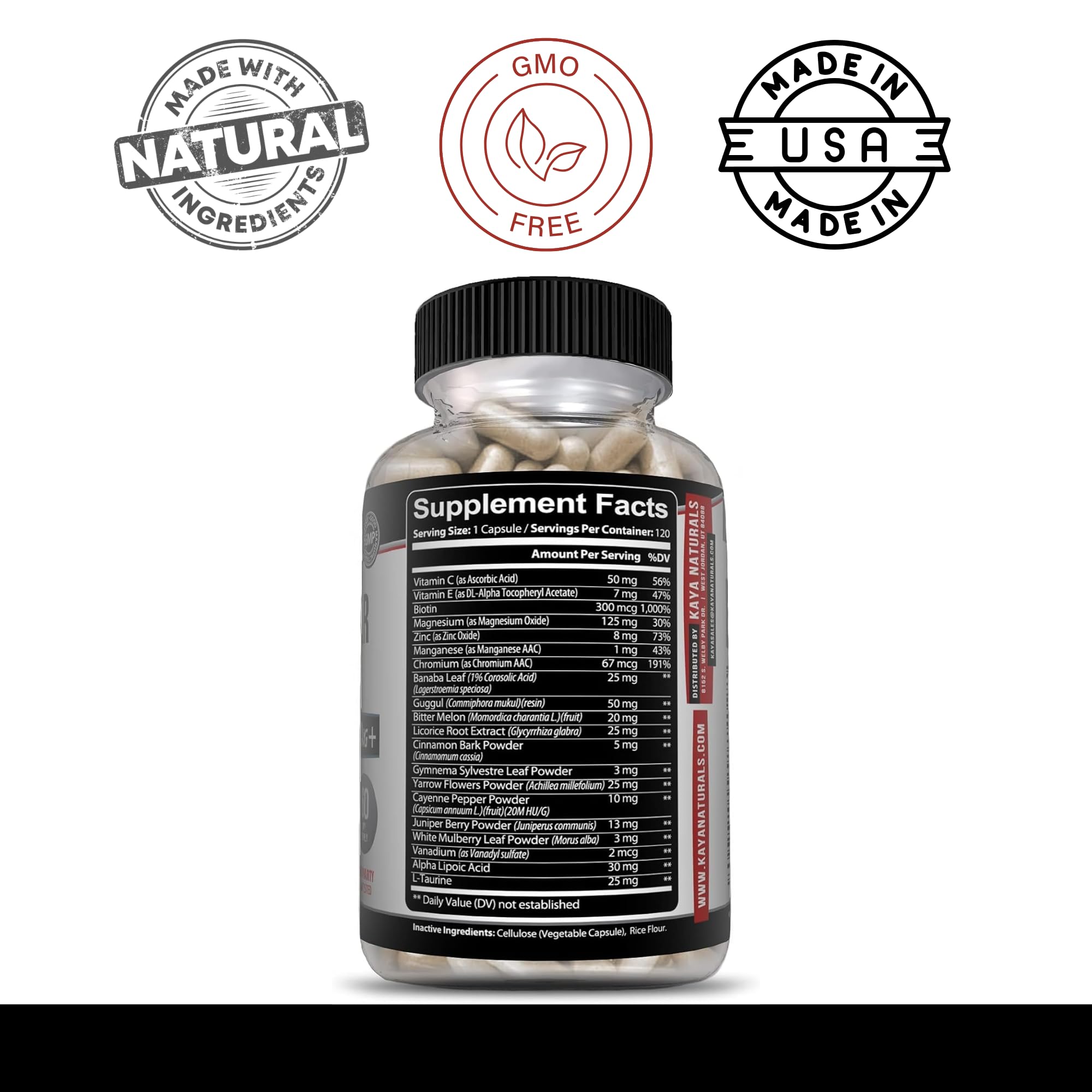 Kaya Naturals Healthy Gluco with Bittermelon Supplement | Support Healthy Levels and Function, 20 Herbs Vitamins and Minerals, Alpha Lipoic Acide, Cinnamon, Vitamin C & E, Non-GMO (120 Count) Kaya Naturals Au supplements